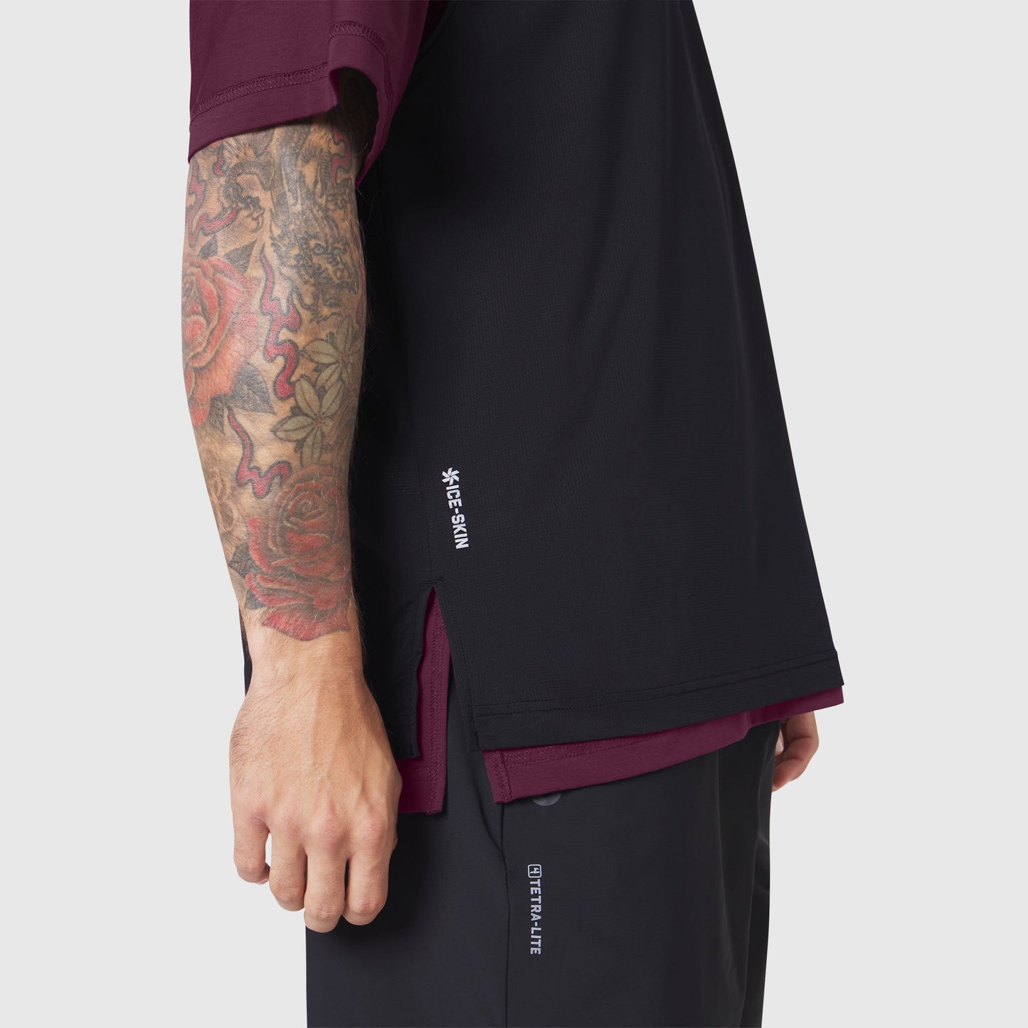 1186. SUPIMA® Ice-Skin™ Reversible Tee Merlot/Black | ASRV for sale