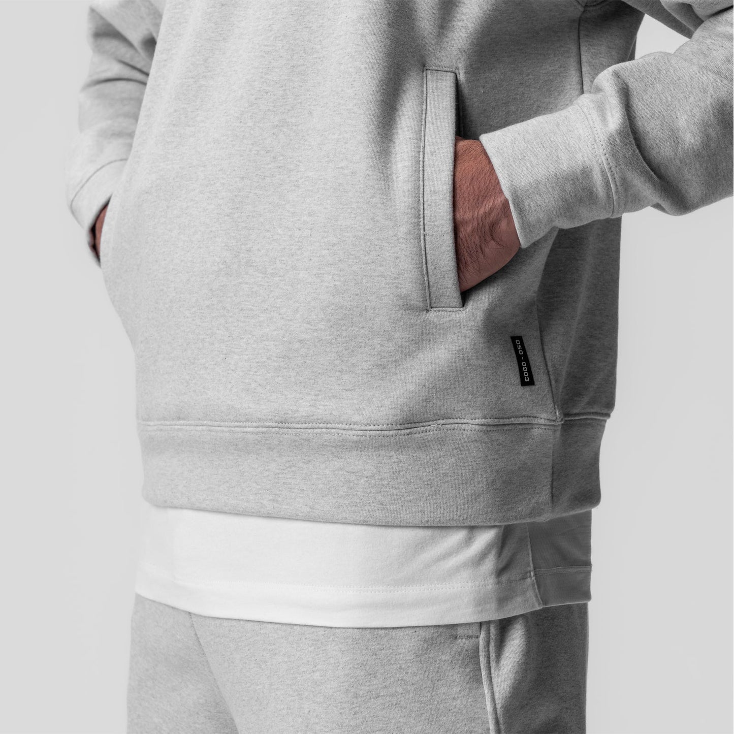 0903. Tech-Terry™ Paneled Quarter Zip Heather Grey "Wave Dye" | ASRV on sale