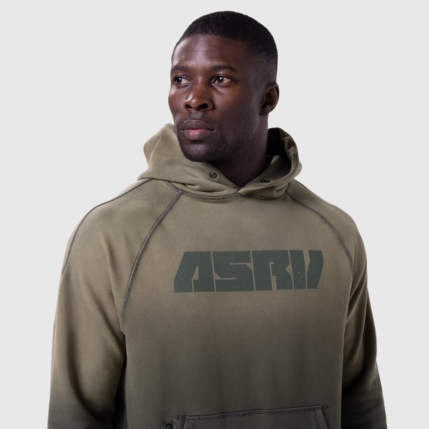 1121. Tech-Terry™ Training Hoodie Olive Sun Fade "Blade" | ASRV US