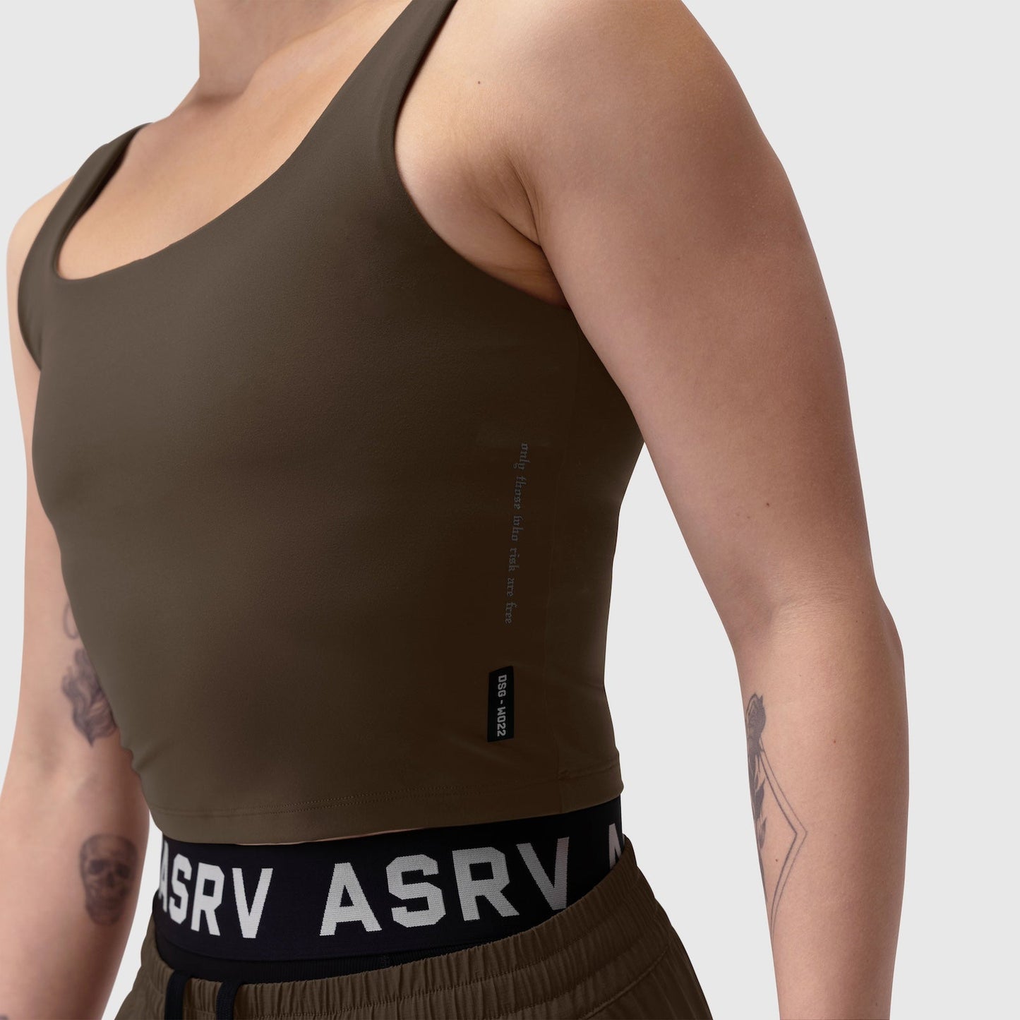 W022. LYCRA® 2-in-1 Tank Top Dark Earth | ASRV Discount