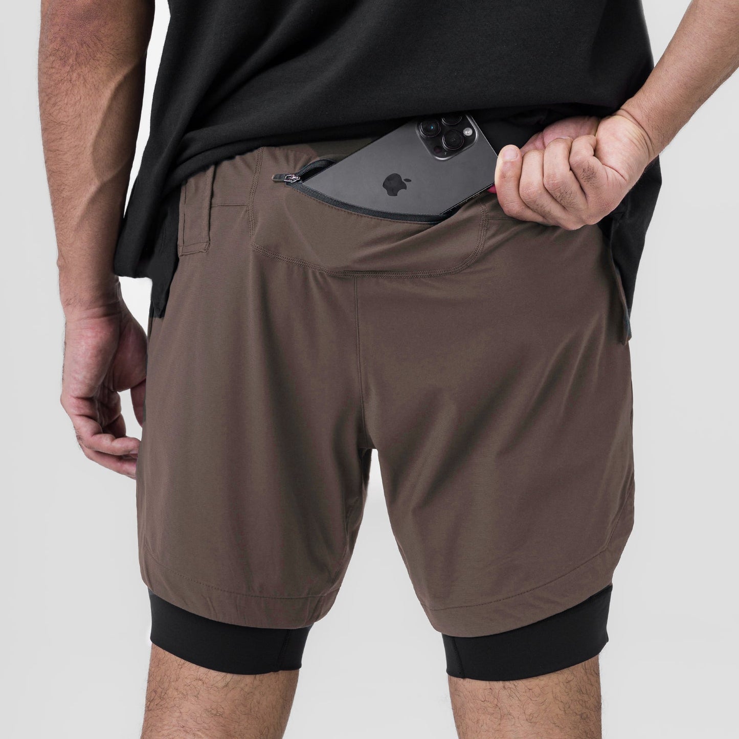 0866. Tetra-Lite® 7" Liner Short Deep Taupe "ASRV"/Black | ASRV Discount