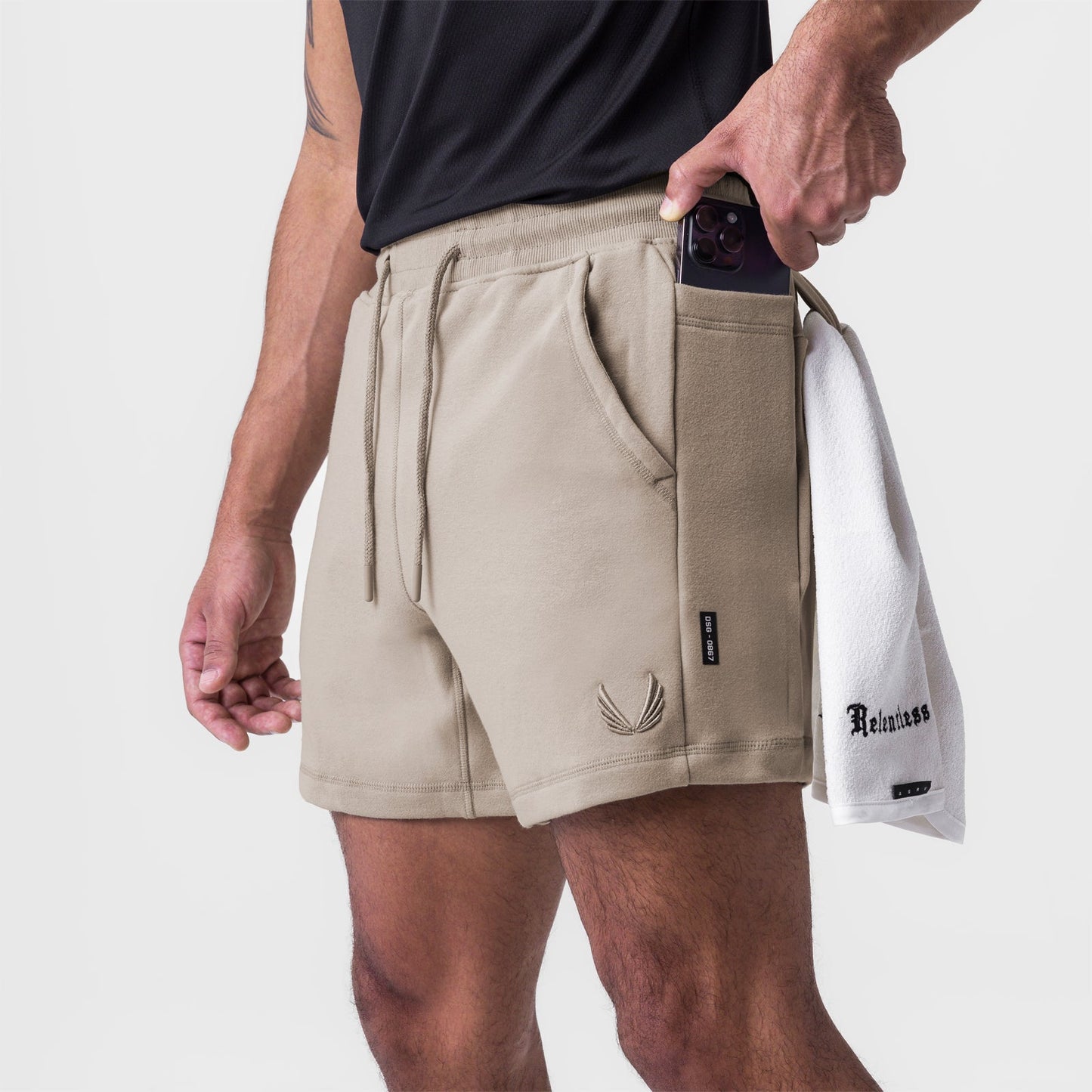 0867. Tech-Terry™ Sidelock Sweat Short Sand Smoke | ASRV discount