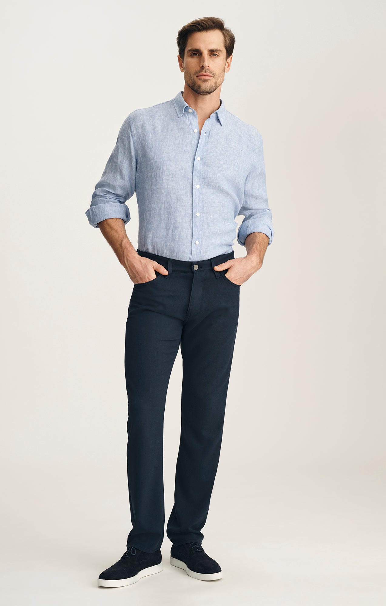 34 Heritage Linen Shirt In Light Blue