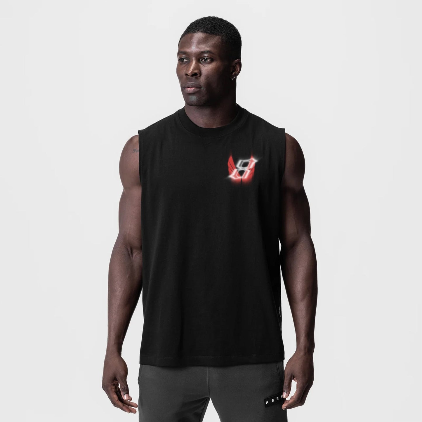 0807. Tech Essential™ Relaxed Cutoff Black "Infinite Mindset" | ASRV Online