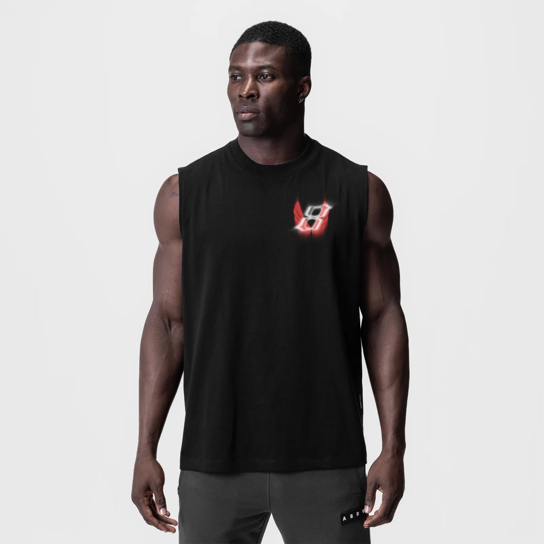 0807. Tech Essential™ Relaxed Cutoff Black "Infinite Mindset" | ASRV Online