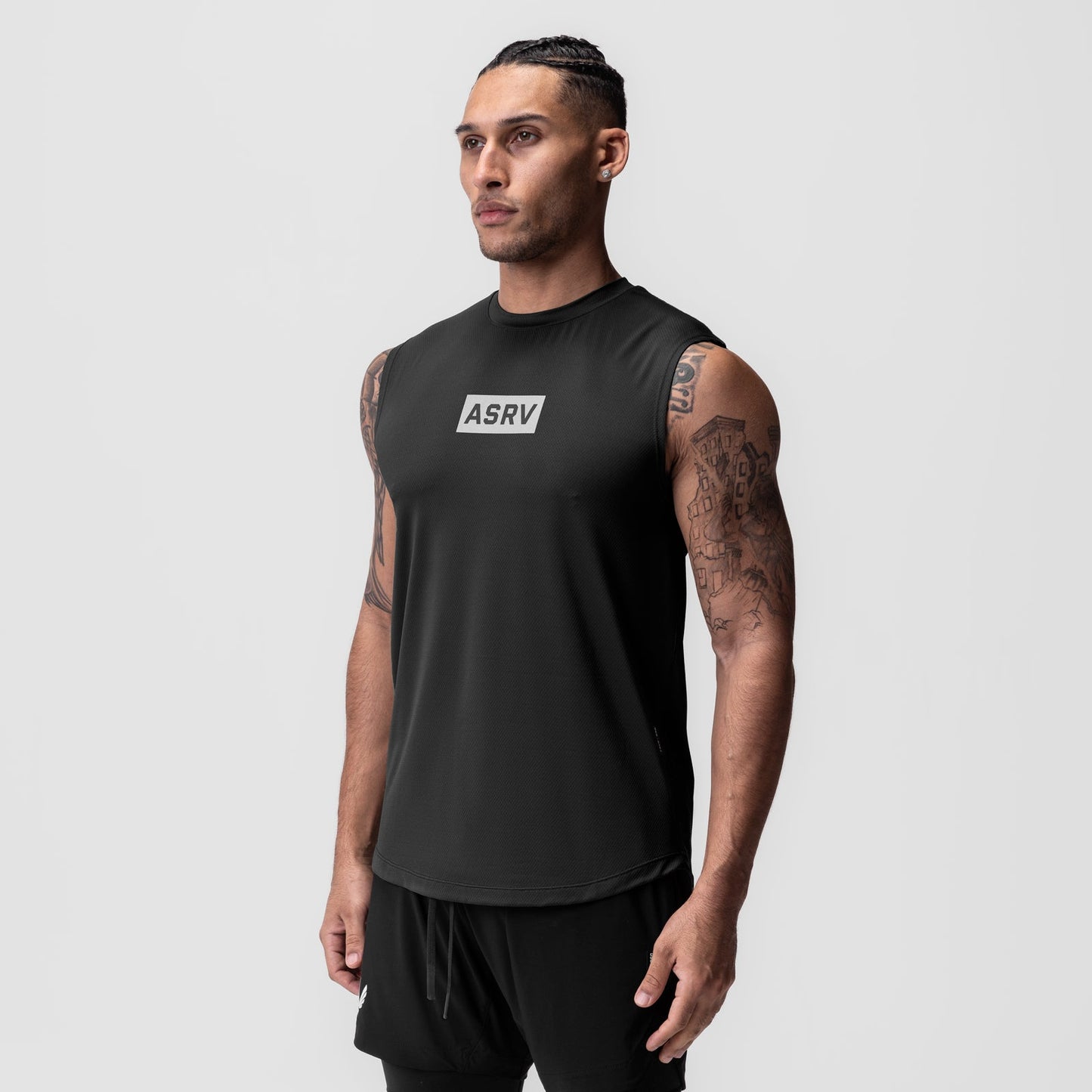 0757. AeroSilver® Cutoff Tank Black "Box Logo" | ASRV Discount