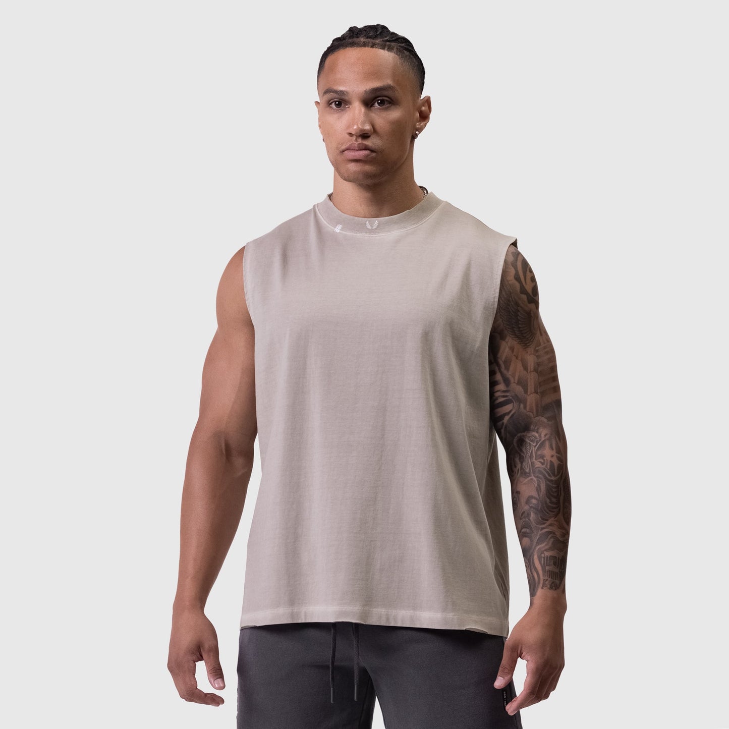0807. Tech Essential™ Relaxed Cutoff Faded Chai | ASRV on sale