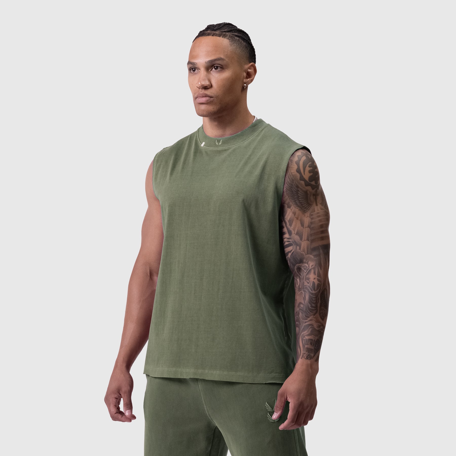 0807. Tech Essential™ Relaxed Cutoff Faded Olive | ASRV near me