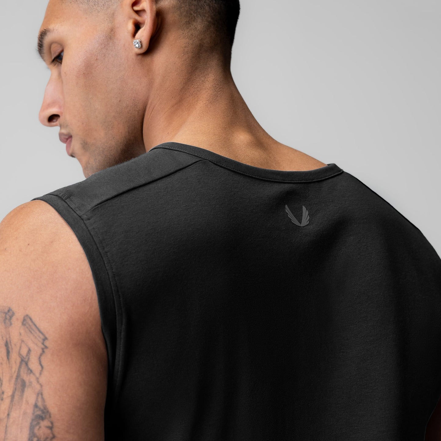 1060. Creora® Cotton Modal Cutoff Tank Black | ASRV Online