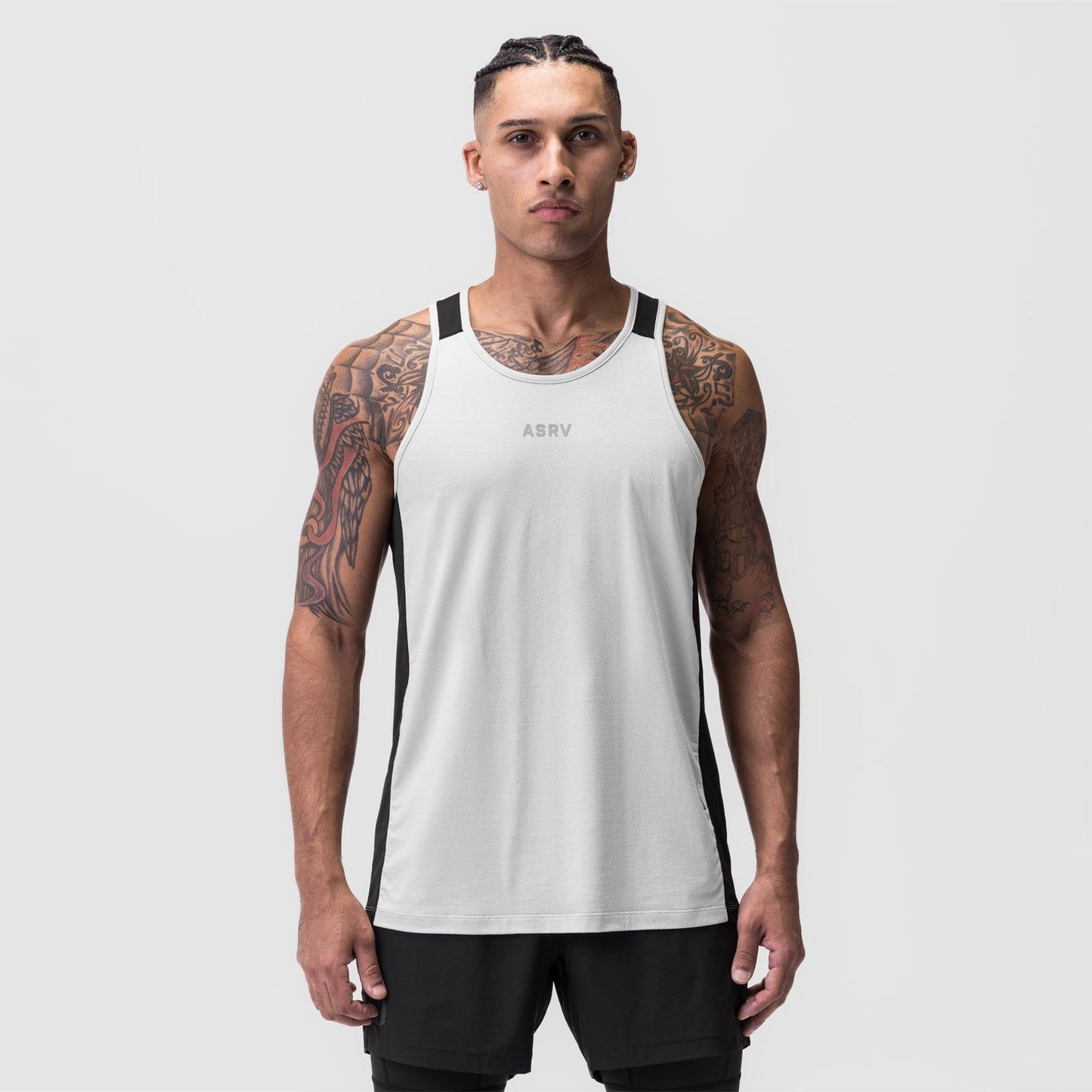 0809. Supima® Mesh Panel Training Singlet White | ASRV US
