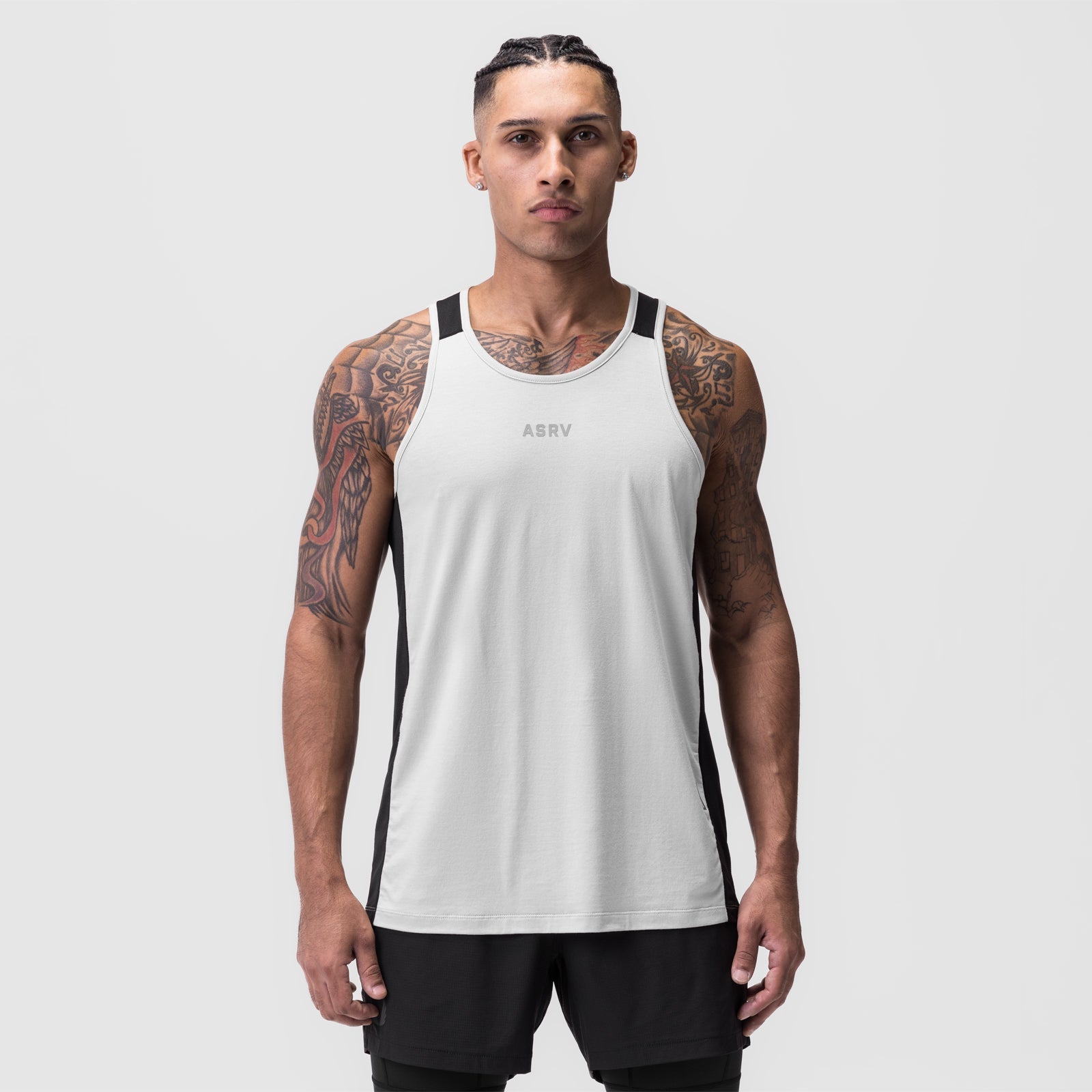 0809. Supima® Mesh Panel Training Singlet White | ASRV US