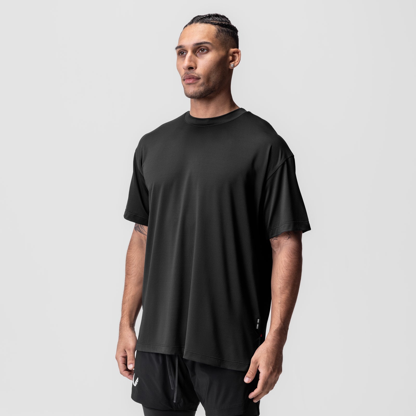 0822. AeroSilver® Oversized Tee Black | ASRV Discount
