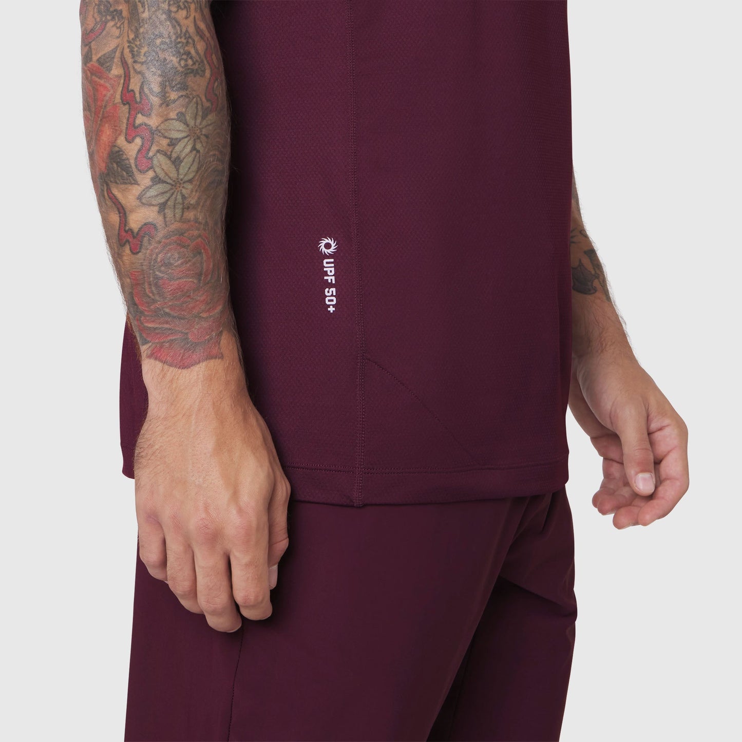 1191. AEROSILVER® UPF50+ Run Tee Merlot | ASRV Discount