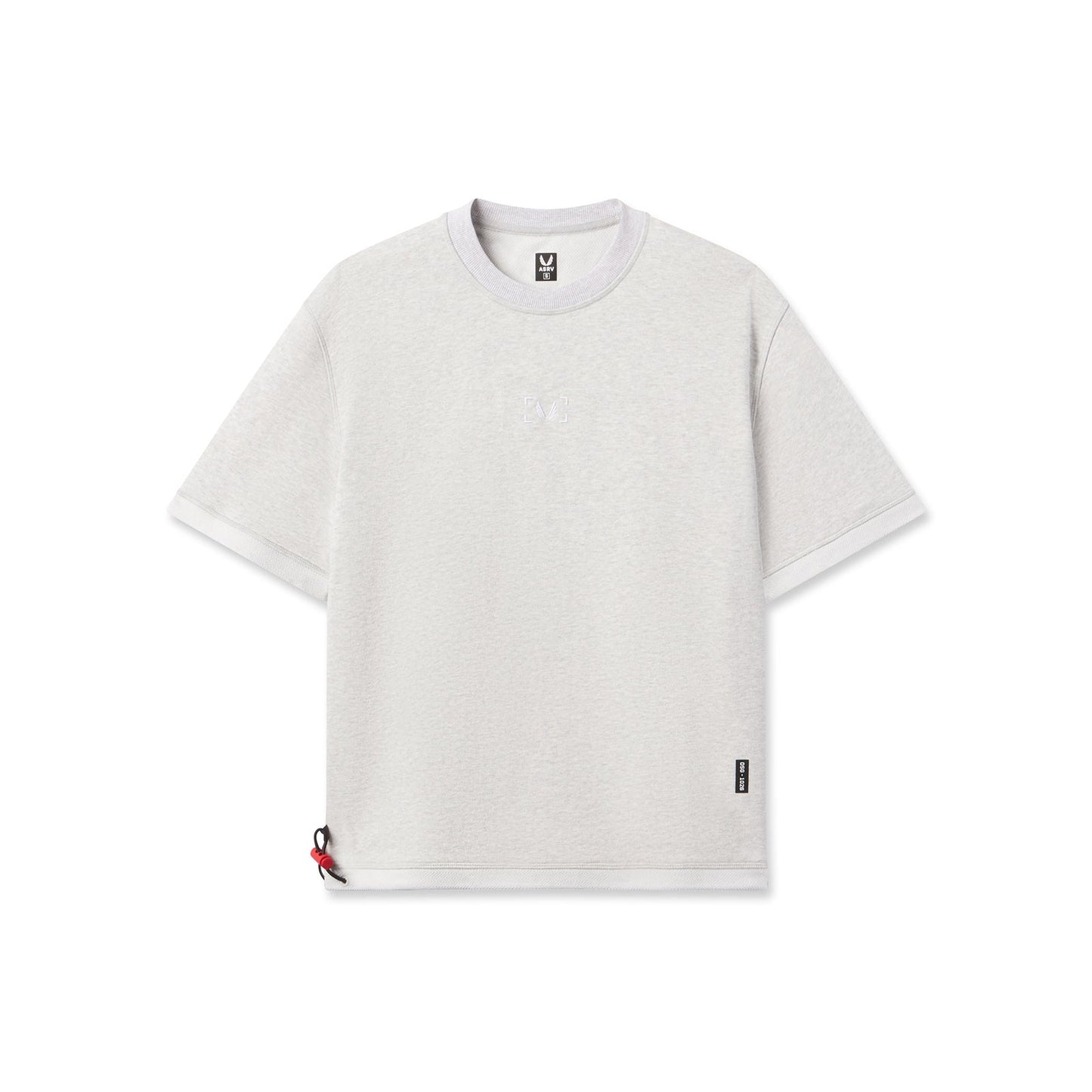 1026. Herringbone Terry Oversized Cinch Tee Heather Grey | ASRV US
