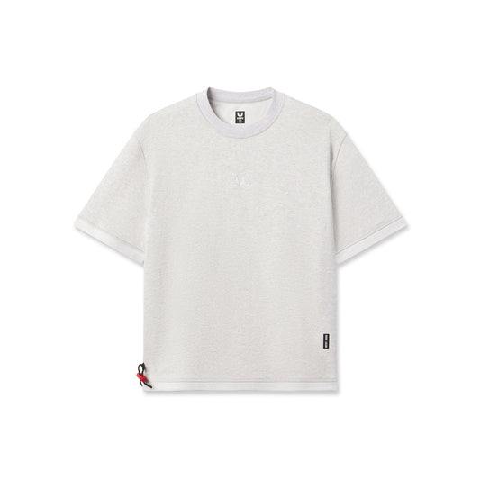 1026. Herringbone Terry Oversized Cinch Tee Heather Grey | ASRV US