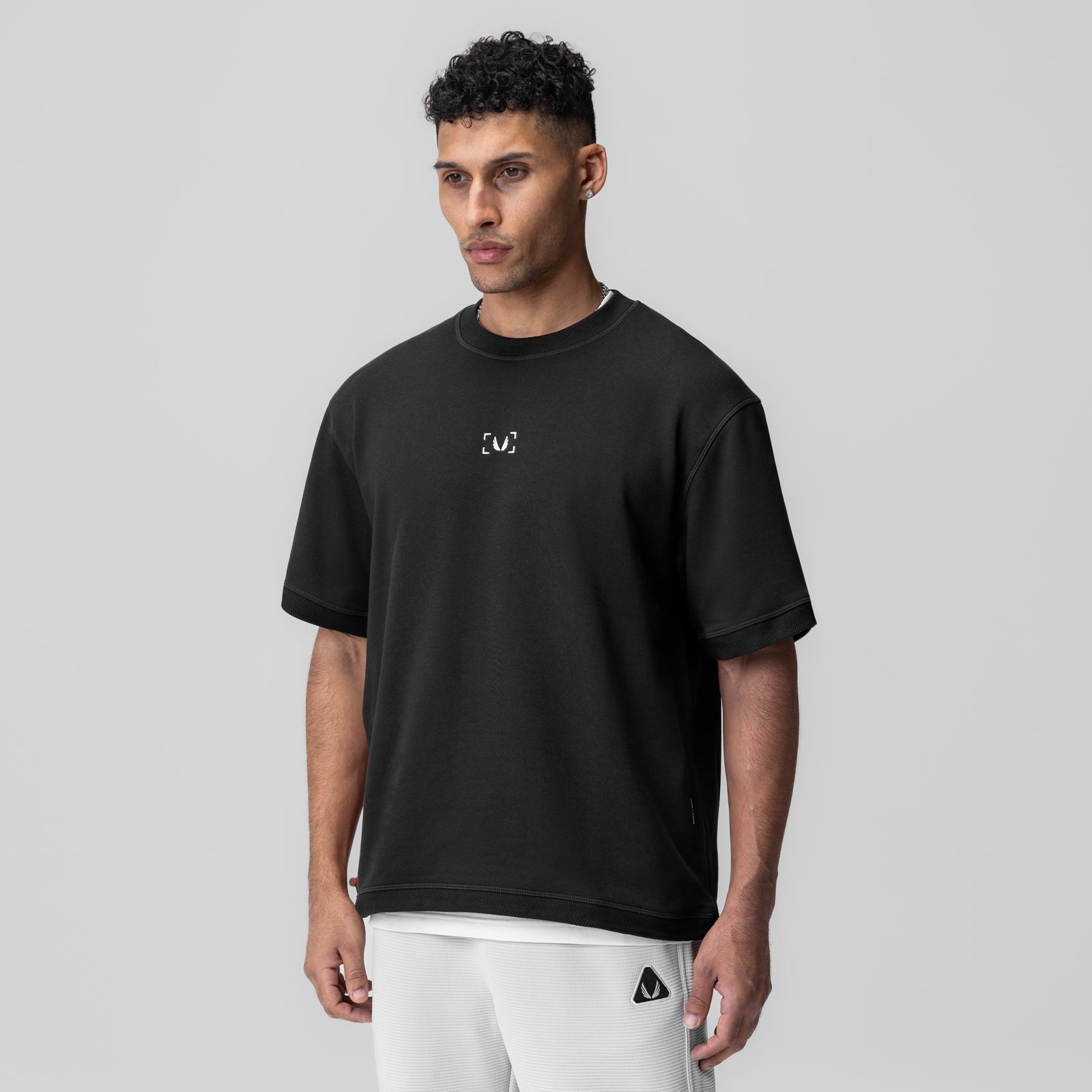 1026. Herringbone Terry Oversized Cinch Tee Black | ASRV sale