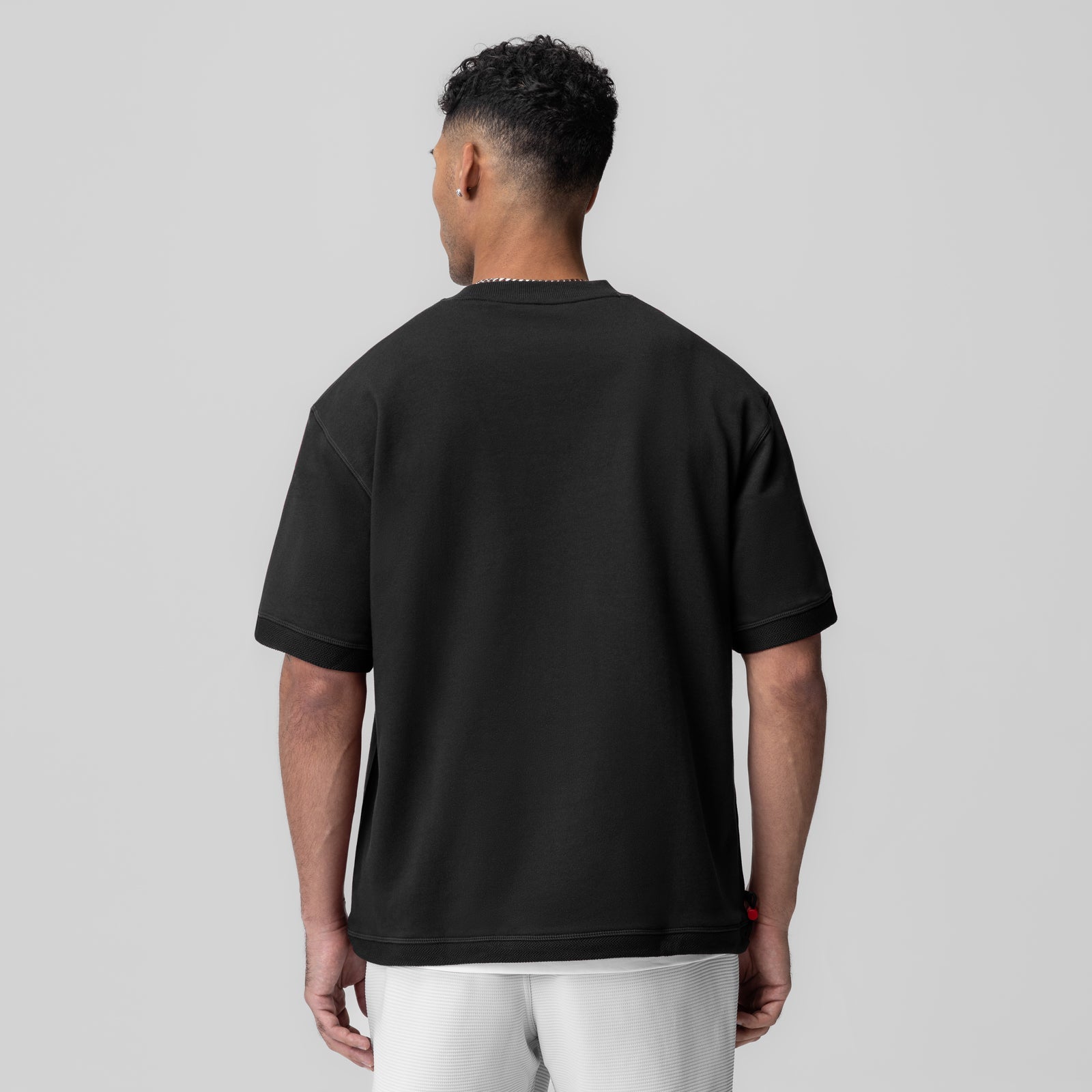 1026. Herringbone Terry Oversized Cinch Tee Black | ASRV sale