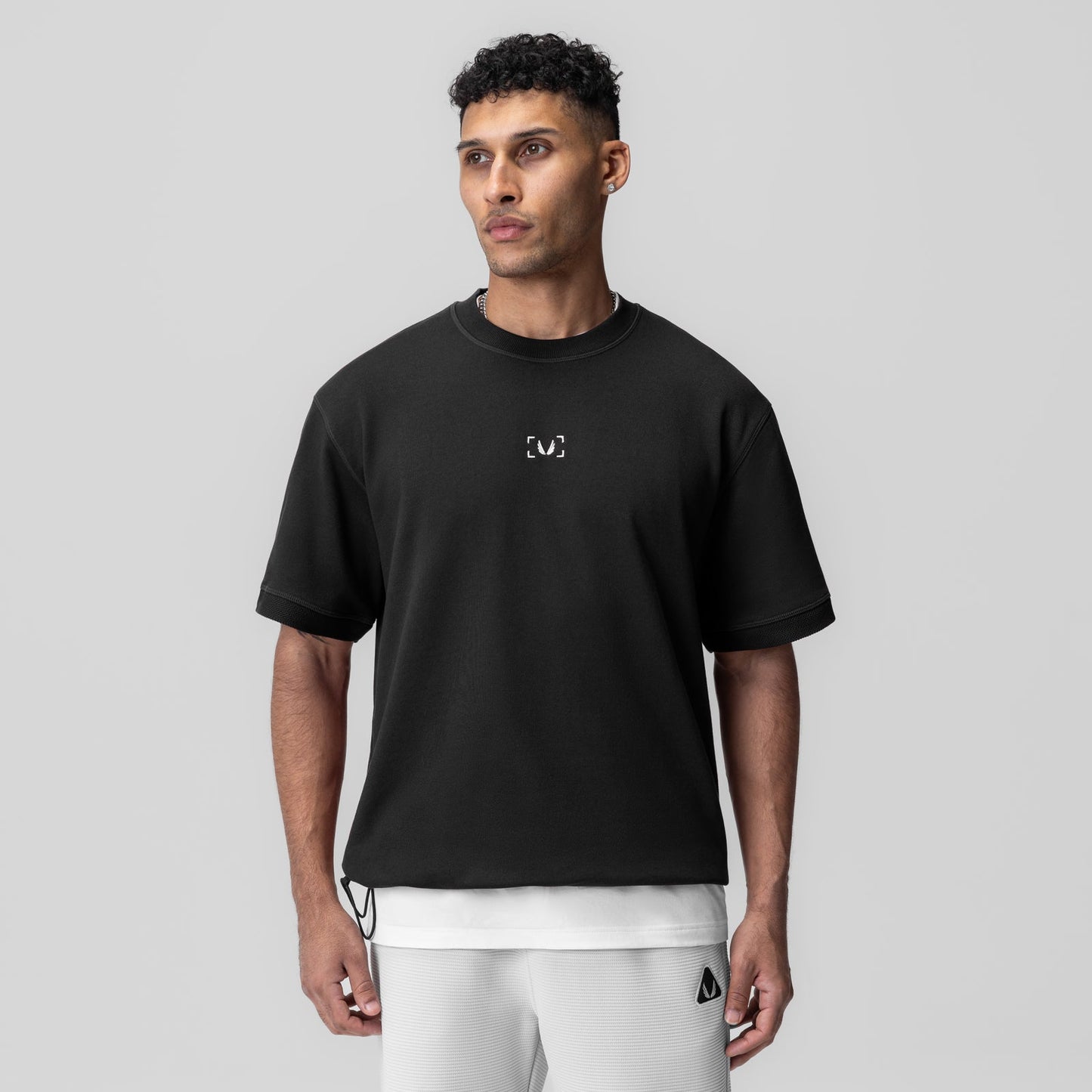 1026. Herringbone Terry Oversized Cinch Tee Black | ASRV sale