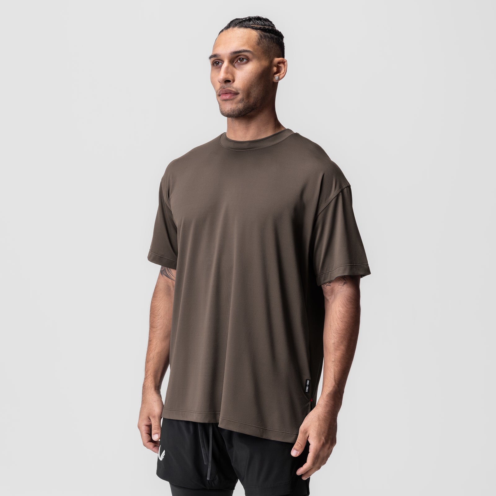 0822. AeroSilver® Oversized Tee Deep Taupe | ASRV discount