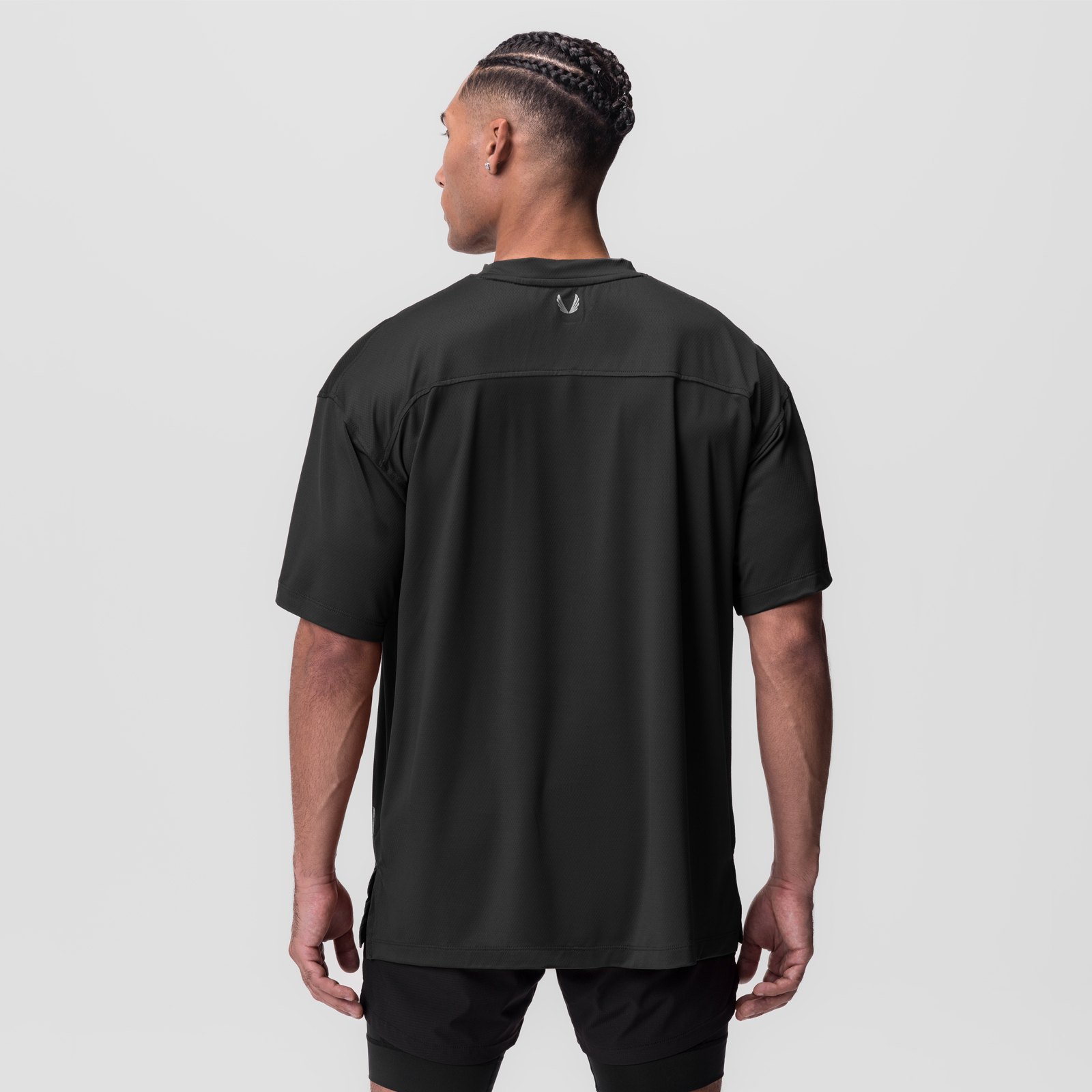 0822. AeroSilver® Oversized Tee Black "Box Logo" | ASRV Online