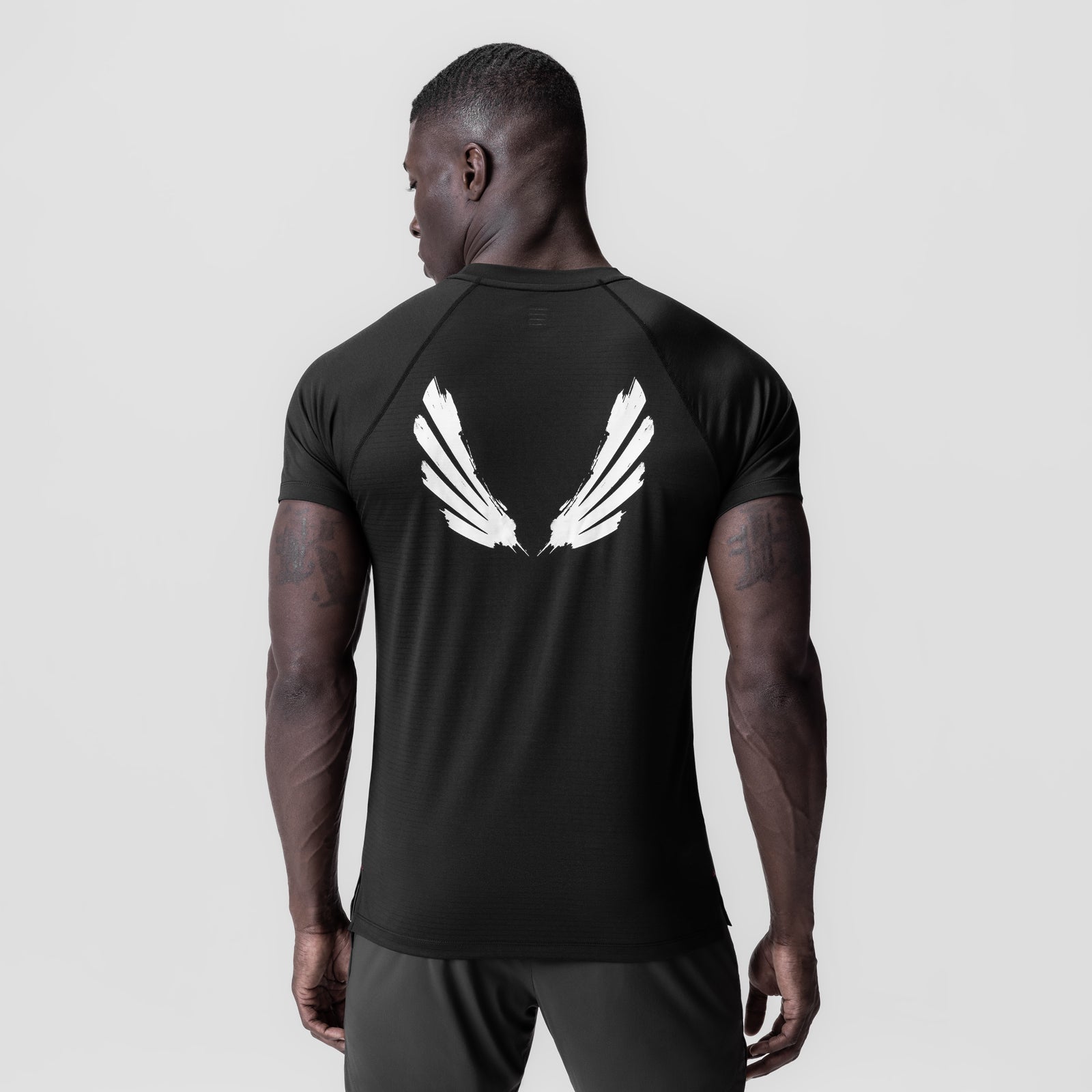 0839. 3D-Lite® 2.0 Lycra® Fitted Tee Black "Brush Wings" | ASRV US