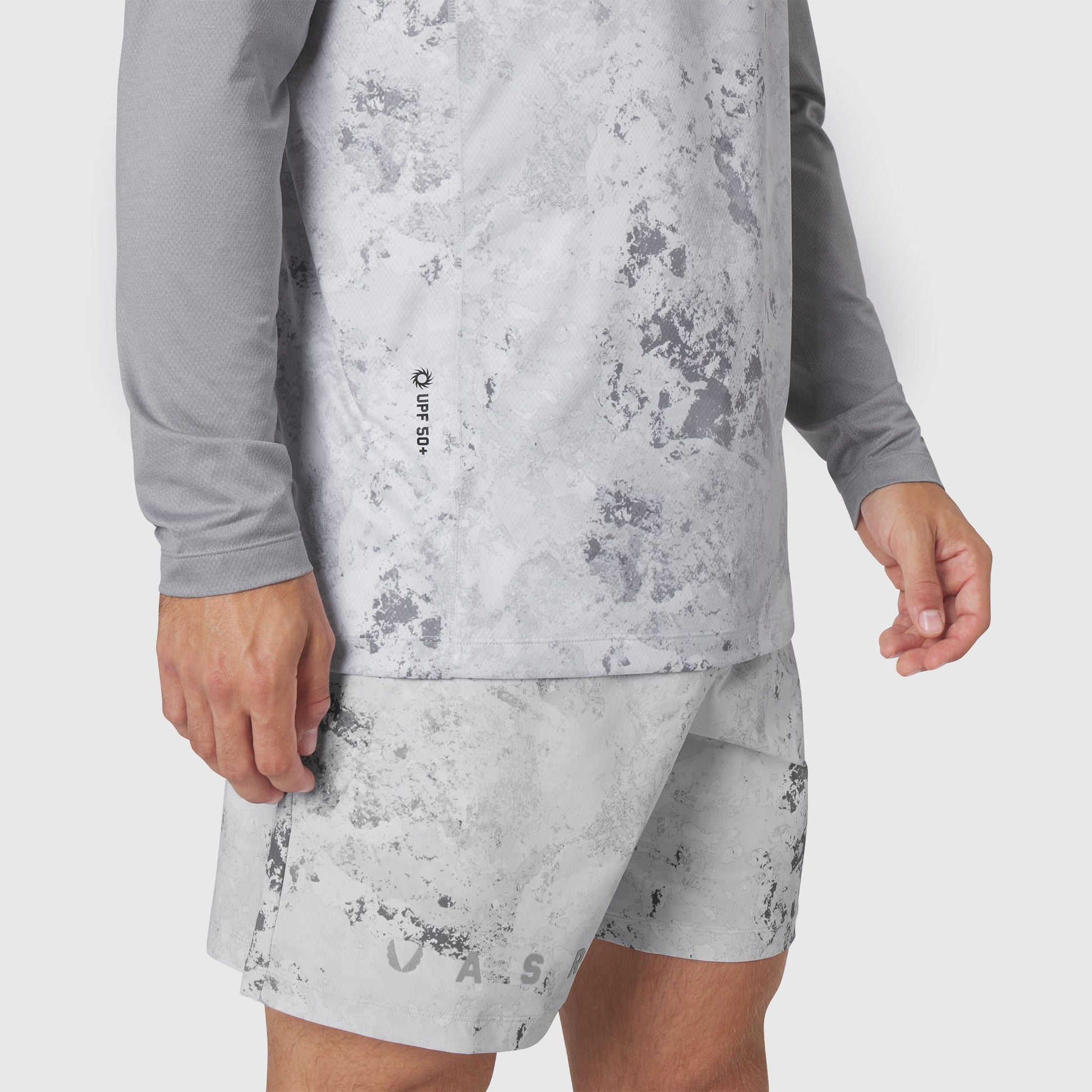 1190. AEROSILVER® UPF50+ Run Long Sleeve Sedona Snow Camo | ASRV Online