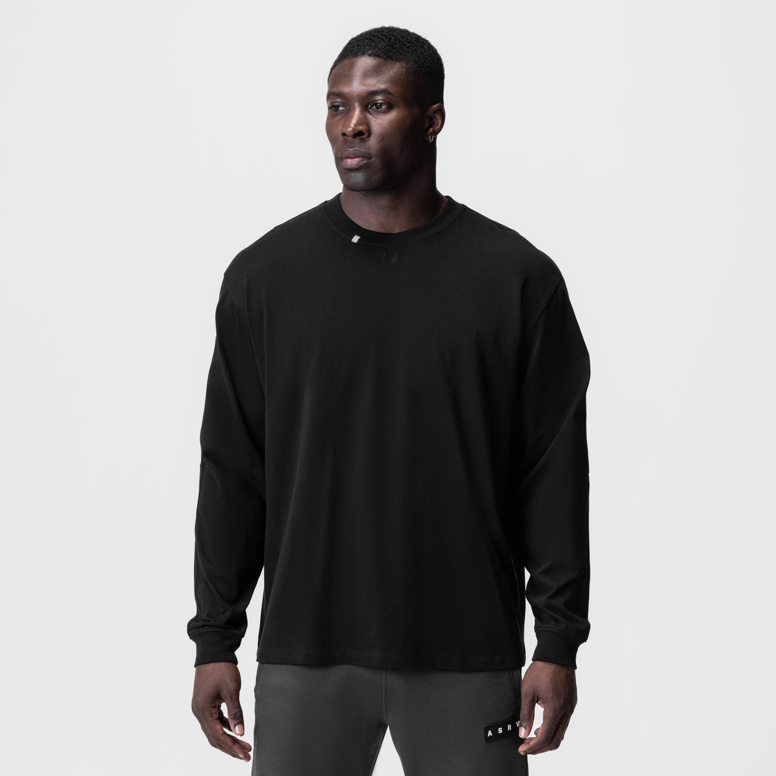 0851. Tech Essential™ Relaxed Long Sleeve Black/Black "OTWR" | ASRV sale