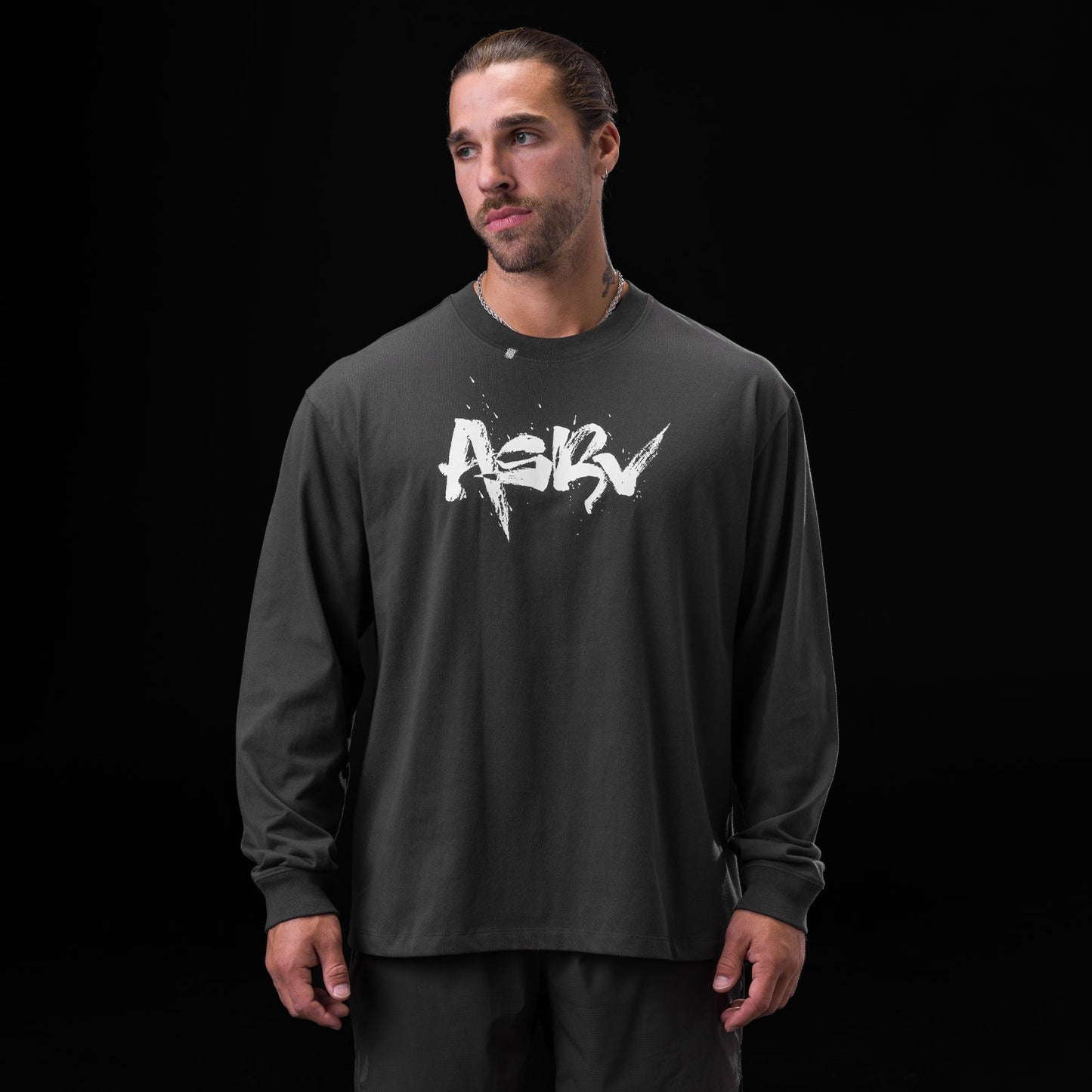 0851. Tech Essential™ Relaxed Long Sleeve Space Grey "Koi" | ASRV for sale