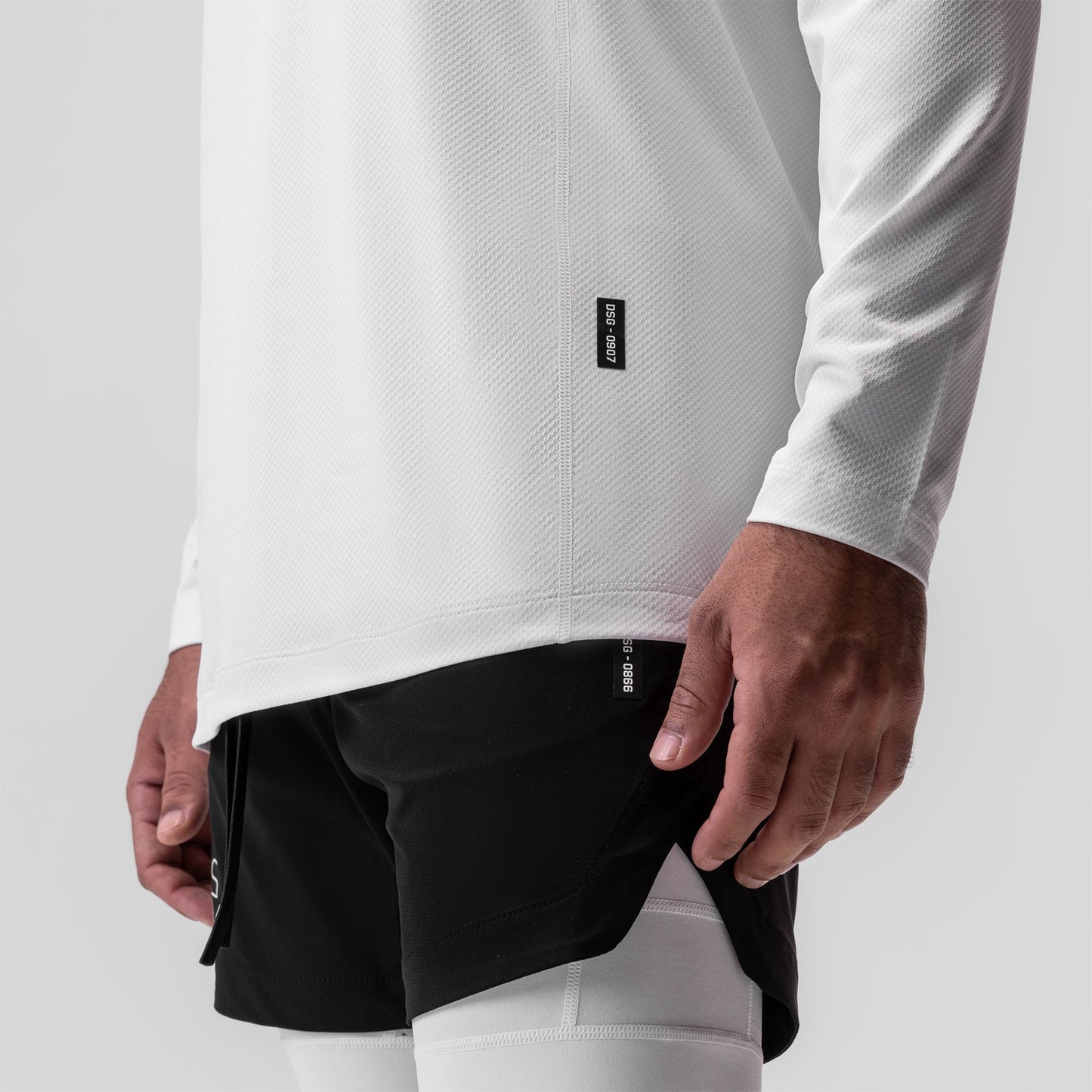 0907. AeroSilver® Training Long Sleeve White "Space Bracket" | ASRV on sale
