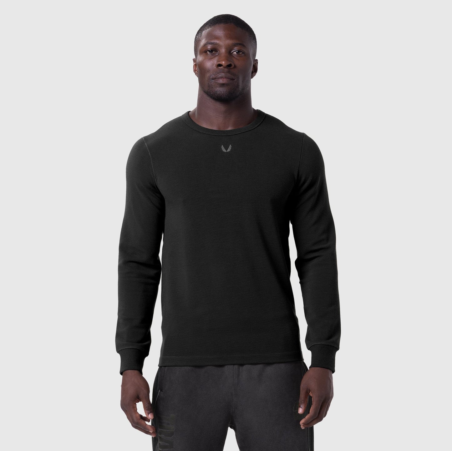 1112. Waffle Knit Longsleeve Black | ASRV for sale