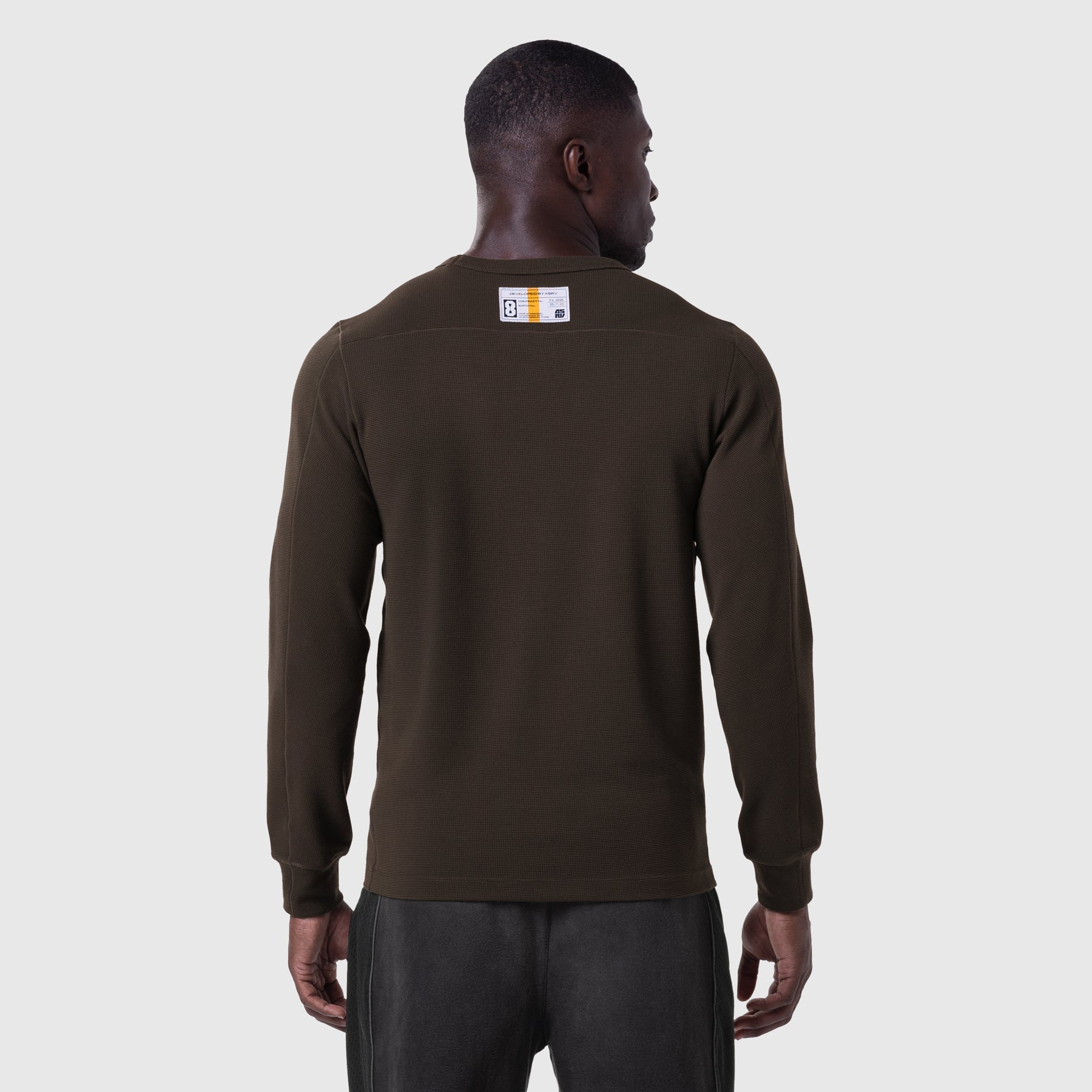 1112. Waffle Knit Longsleeve Dark Earth | ASRV Online