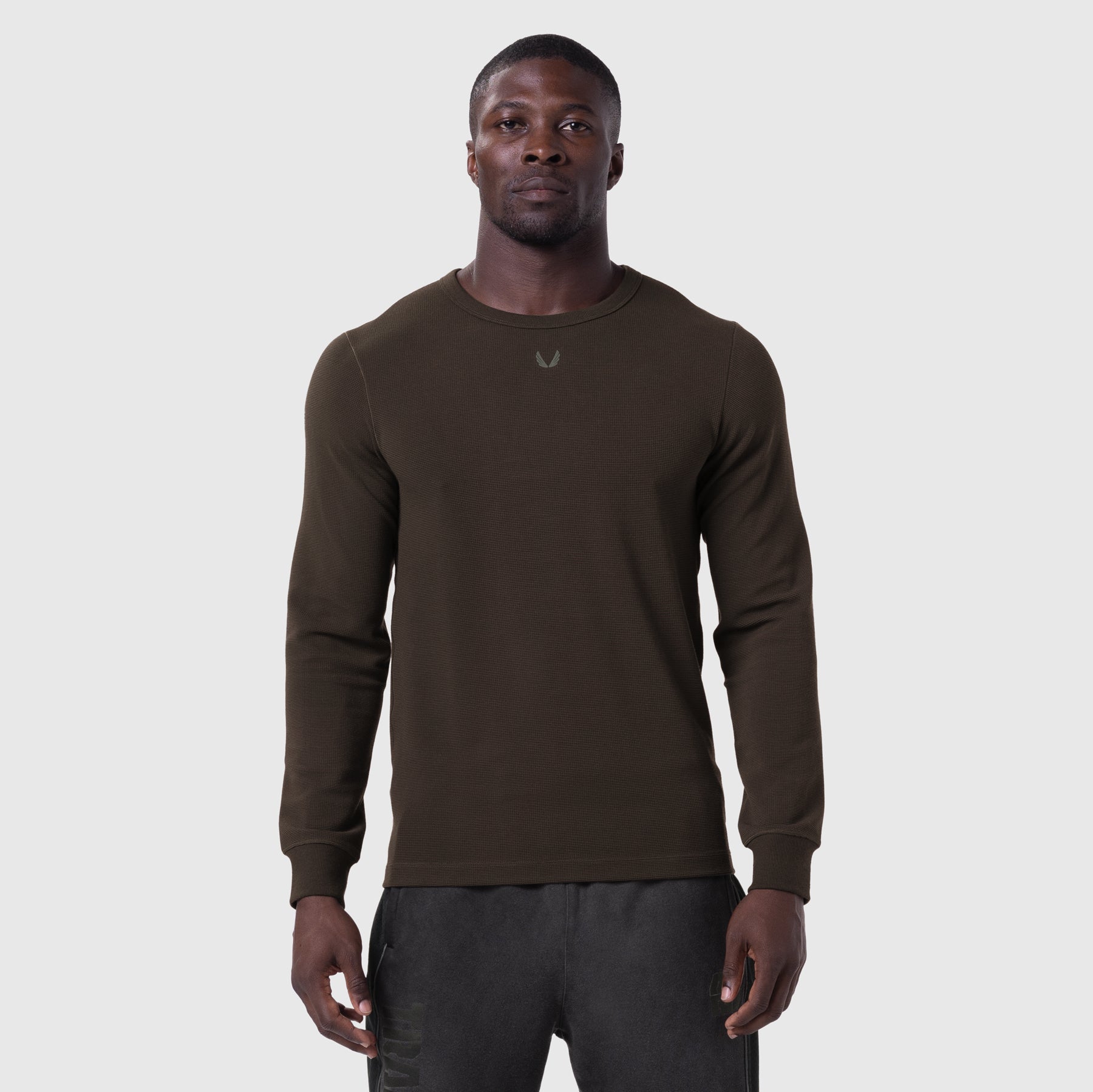 1112. Waffle Knit Longsleeve Dark Earth | ASRV Online