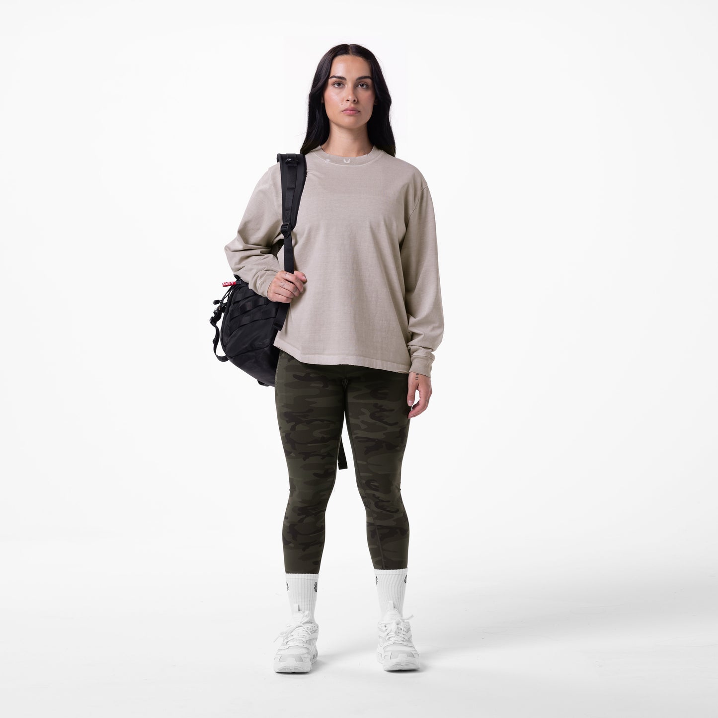 0851. Tech Essential™ Relaxed Long Sleeve Faded Chai | ASRV Discount