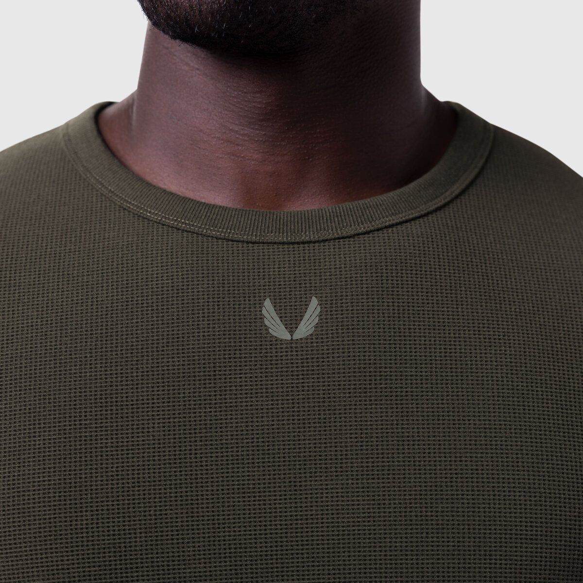 1112. Waffle Knit Longsleeve Olive | ASRV for sale