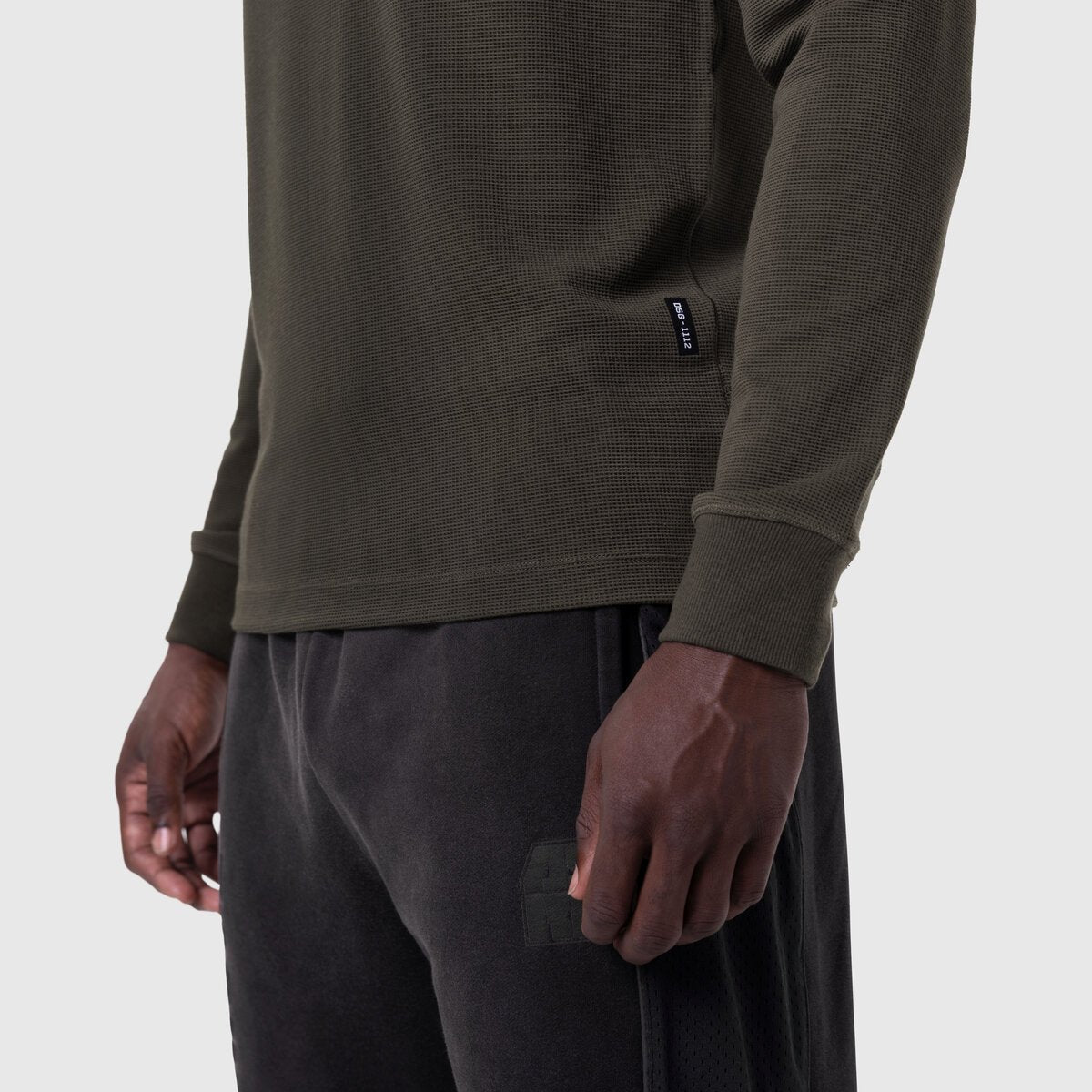 1112. Waffle Knit Longsleeve Olive | ASRV for sale