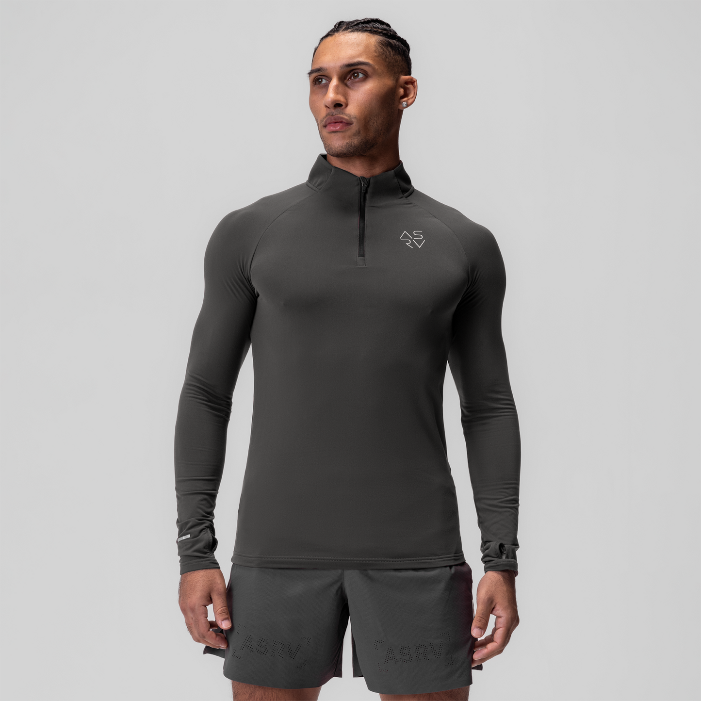 0906. Thermal Training Quarter Zip Space Grey "Cyber" | ASRV US
