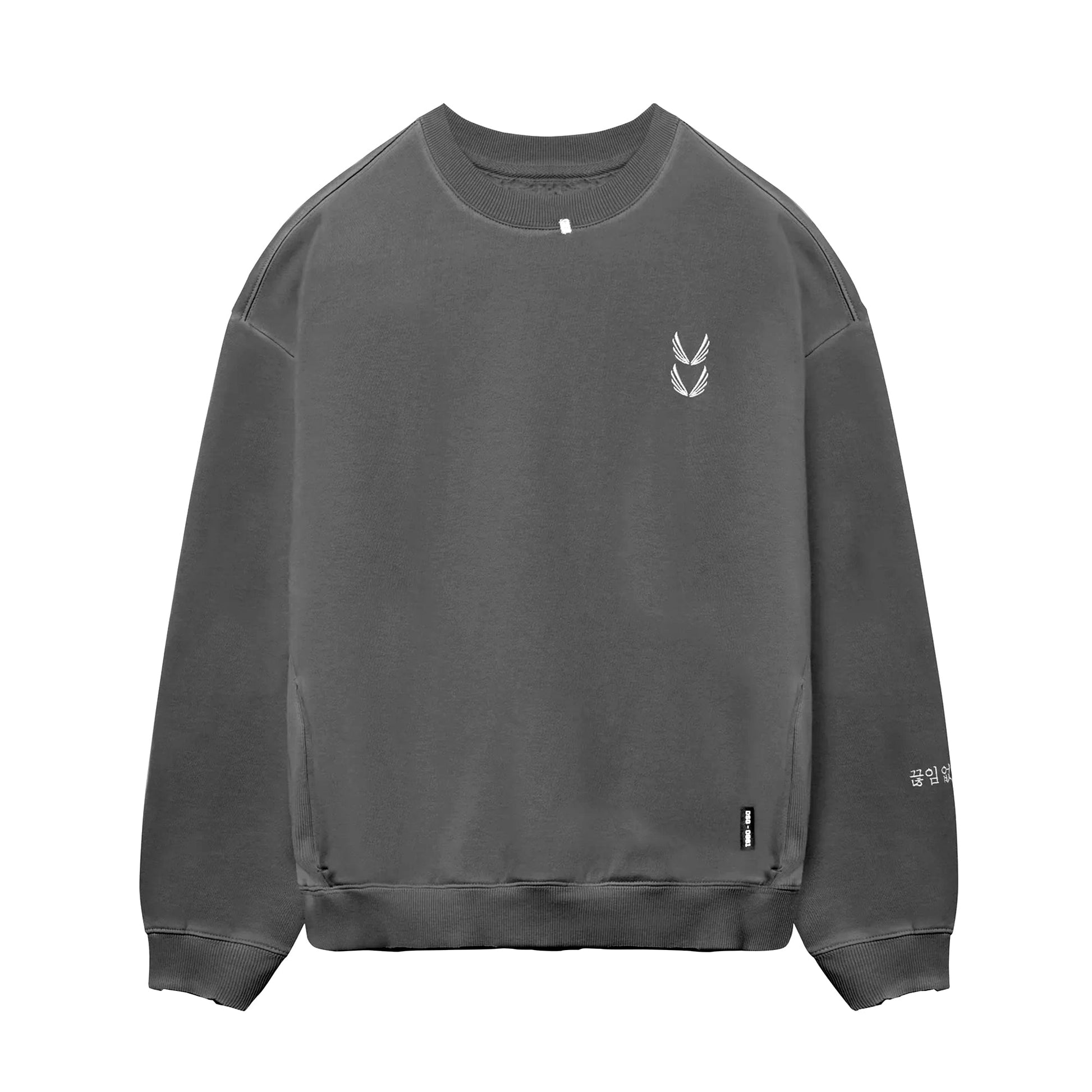 0861. Tech Essential™ Distressed Crewneck Faded Grey | ASRV sale
