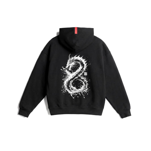 0874. Tech-Terry™ Zip Hoodie Black "Dragon" | ASRV discount
