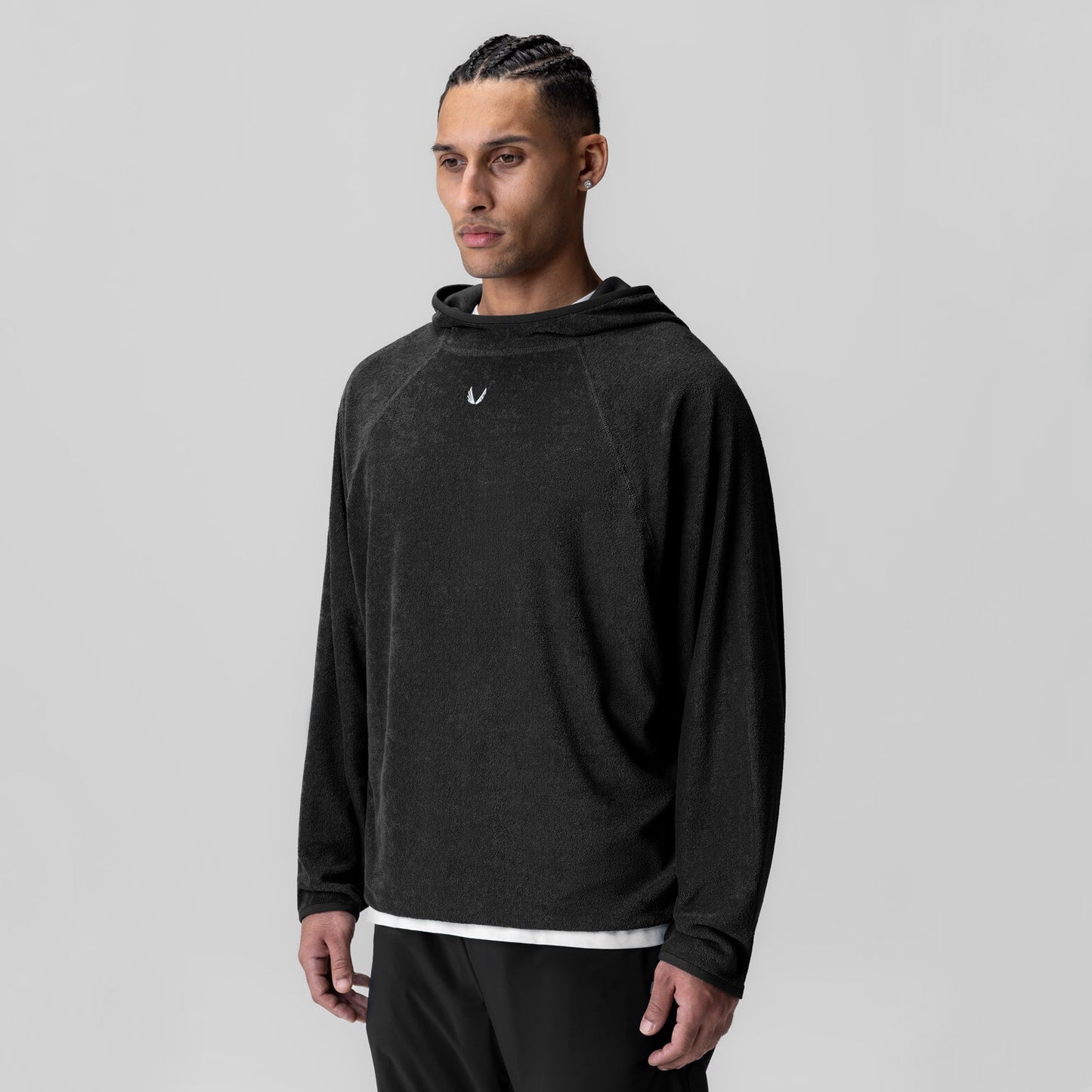 1054. Towel Terry Reversible Hoodie Black | ASRV Online
