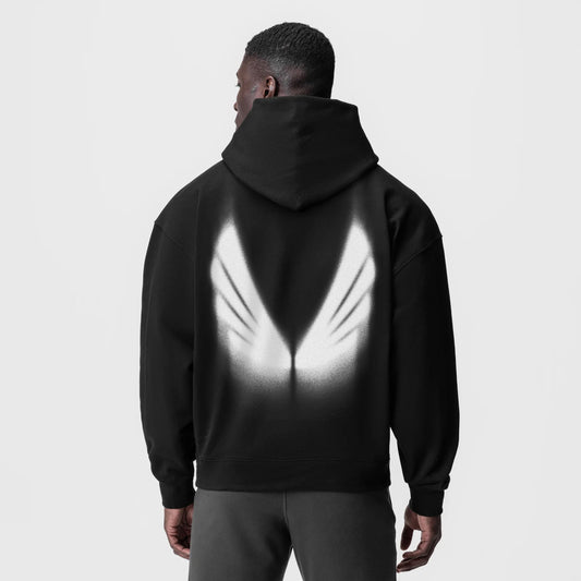 0874. Tech-Terry™ Zip Pocket Hoodie Black "Signal Lost" | ASRV Discount