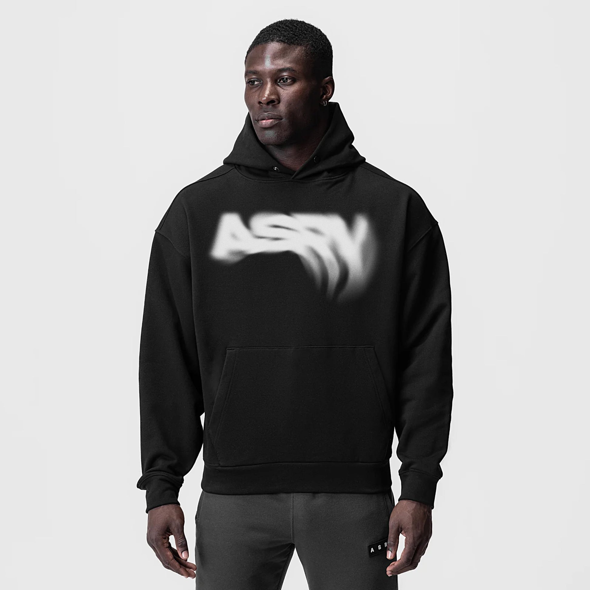0874. Tech-Terry™ Zip Pocket Hoodie Black "Signal Lost" | ASRV Discount