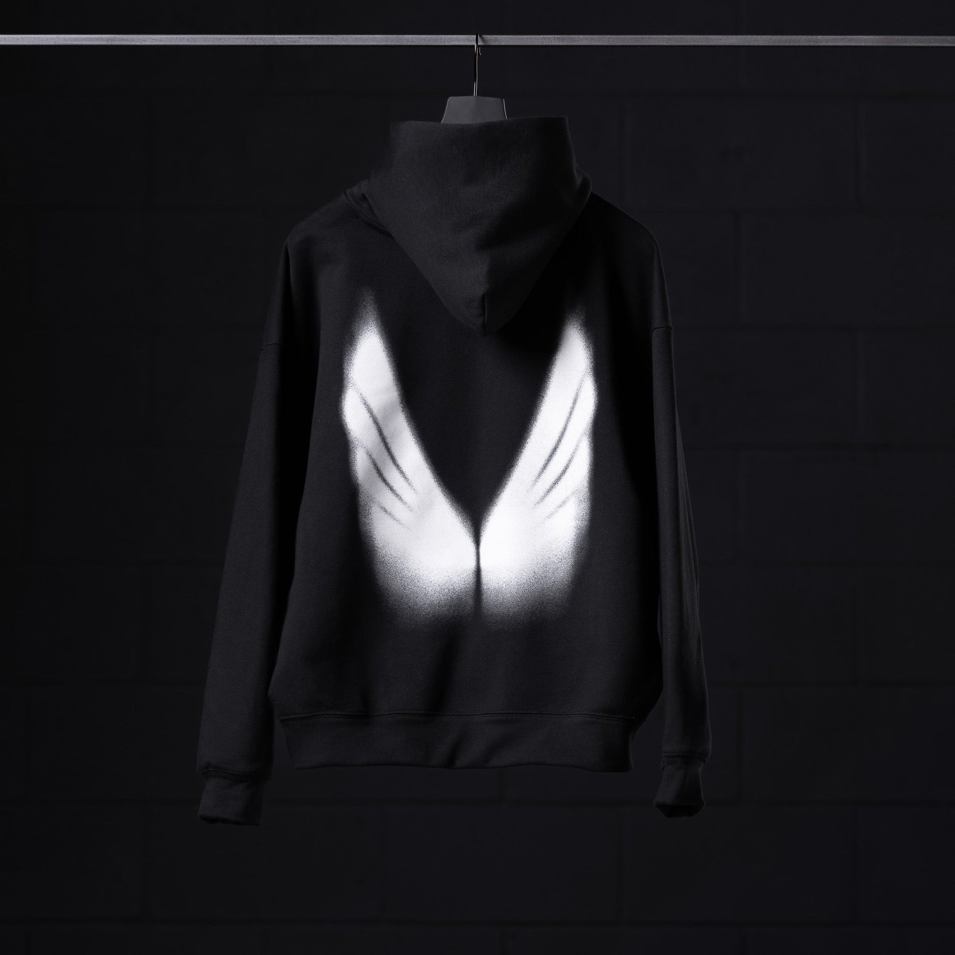 0874. Tech-Terry™ Zip Pocket Hoodie Black "Signal Lost" | ASRV Discount