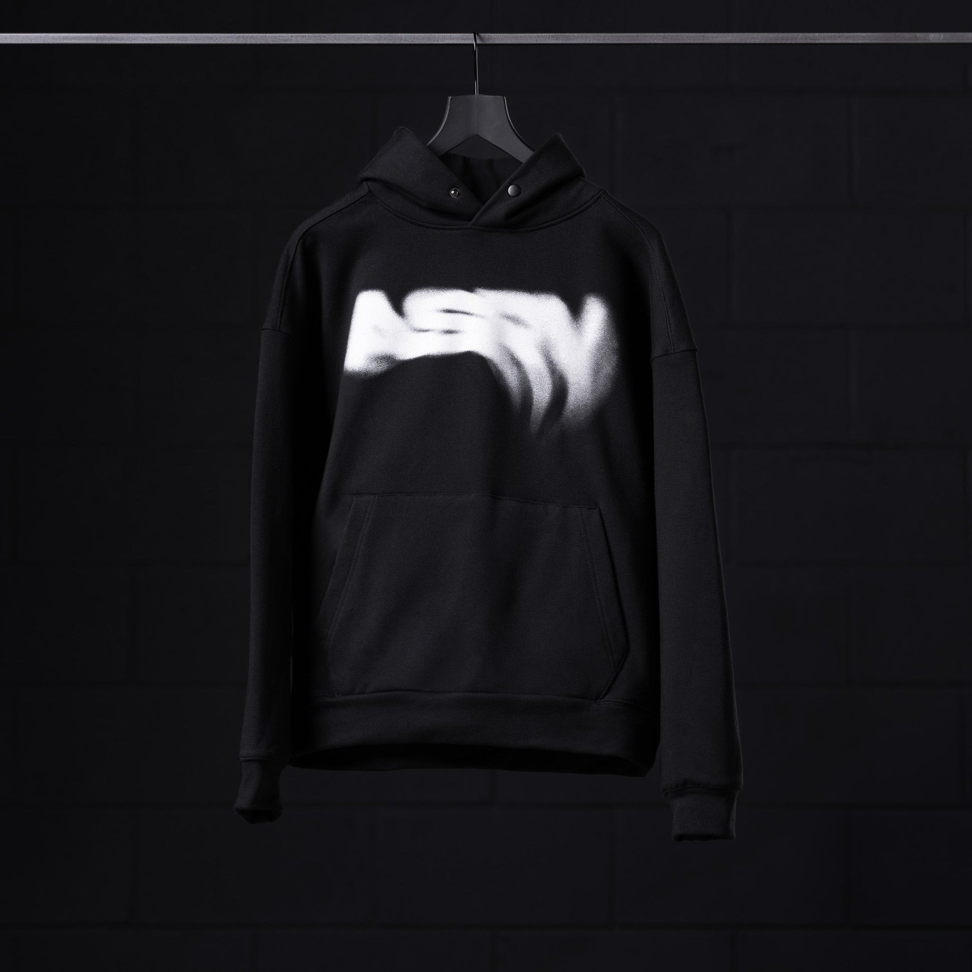 0874. Tech-Terry™ Zip Pocket Hoodie Black "Signal Lost" | ASRV Discount