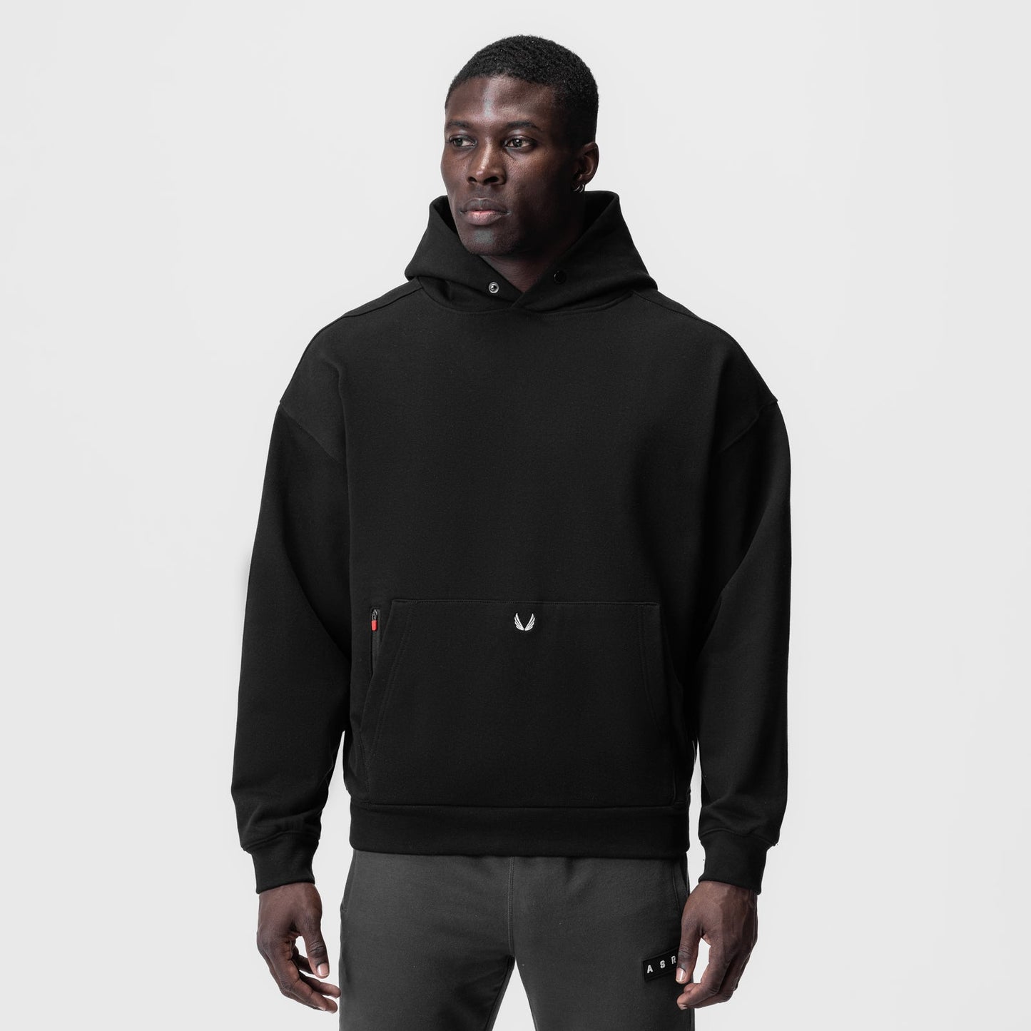 0874. Tech-Terry™ Zip Pocket Hoodie Black/White "OTWR" | ASRV near me