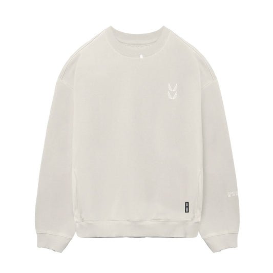 0861. Tech Essential™ Distressed Crewneck Faded Stone | ASRV sale