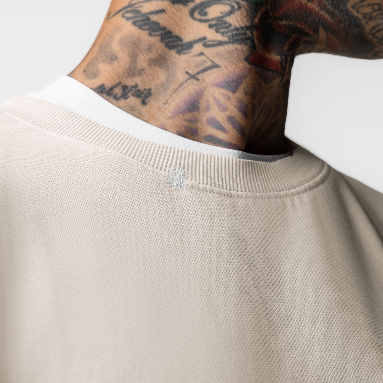 0861. Tech Essential™ Distressed Crewneck Faded Stone | ASRV sale