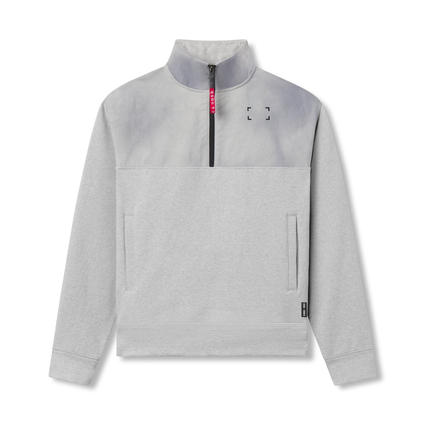 0903. Tech-Terry™ Paneled Quarter Zip Heather Grey "Wave Dye" | ASRV on sale