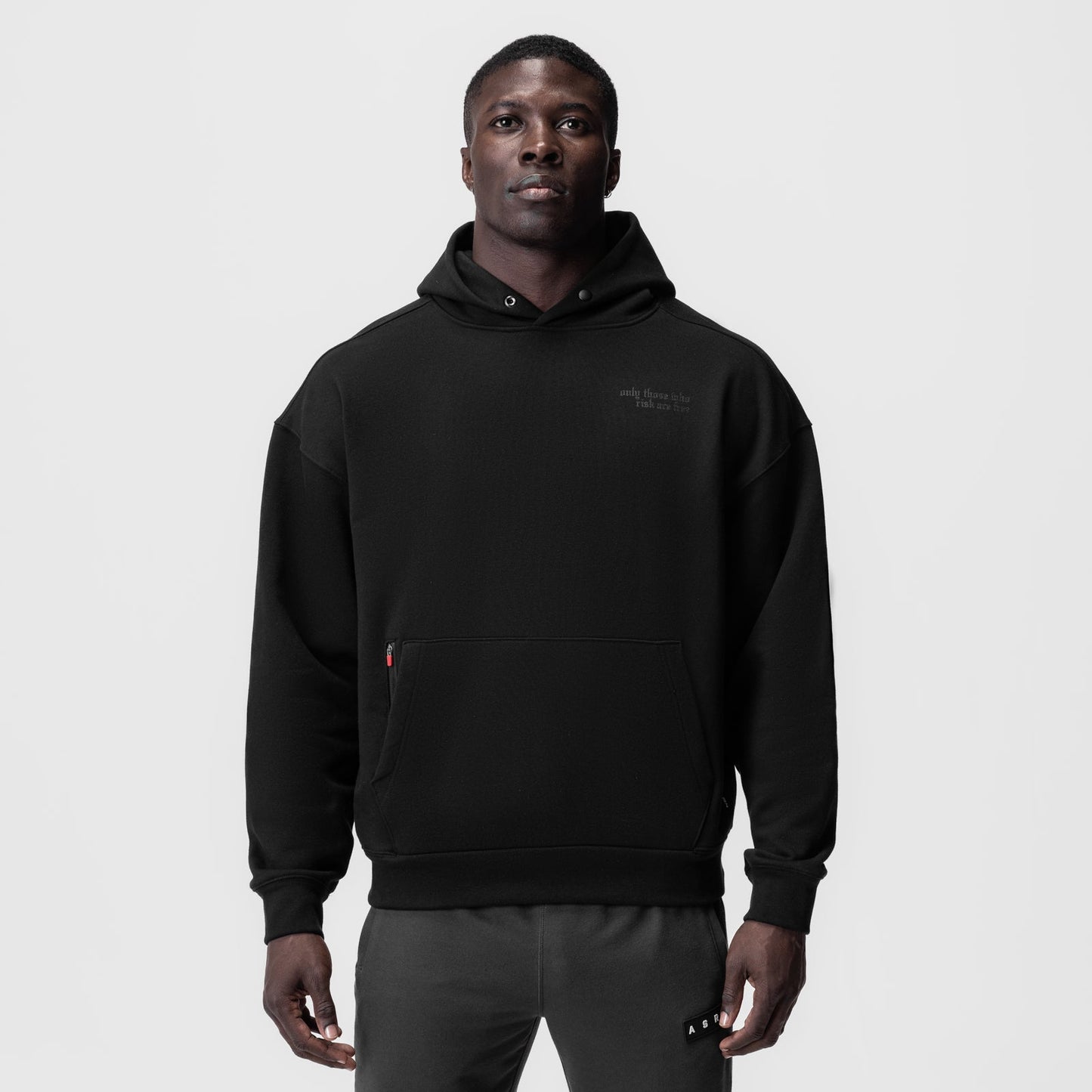 0874. Tech-Terry™ Zip Pocket Hoodie Black/Black "Brush Wings/ASRV" | ASRV Online