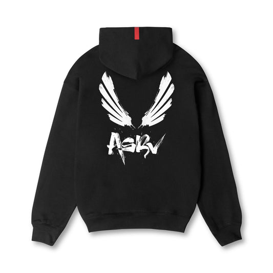 0874. Tech-Terry™ Zip Pocket Hoodie Black "Brush Wings/ASRV" | ASRV Discount