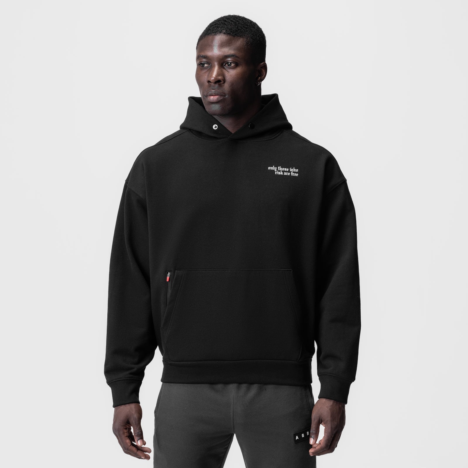 0874. Tech-Terry™ Zip Pocket Hoodie Black "Brush Wings/ASRV" | ASRV Discount